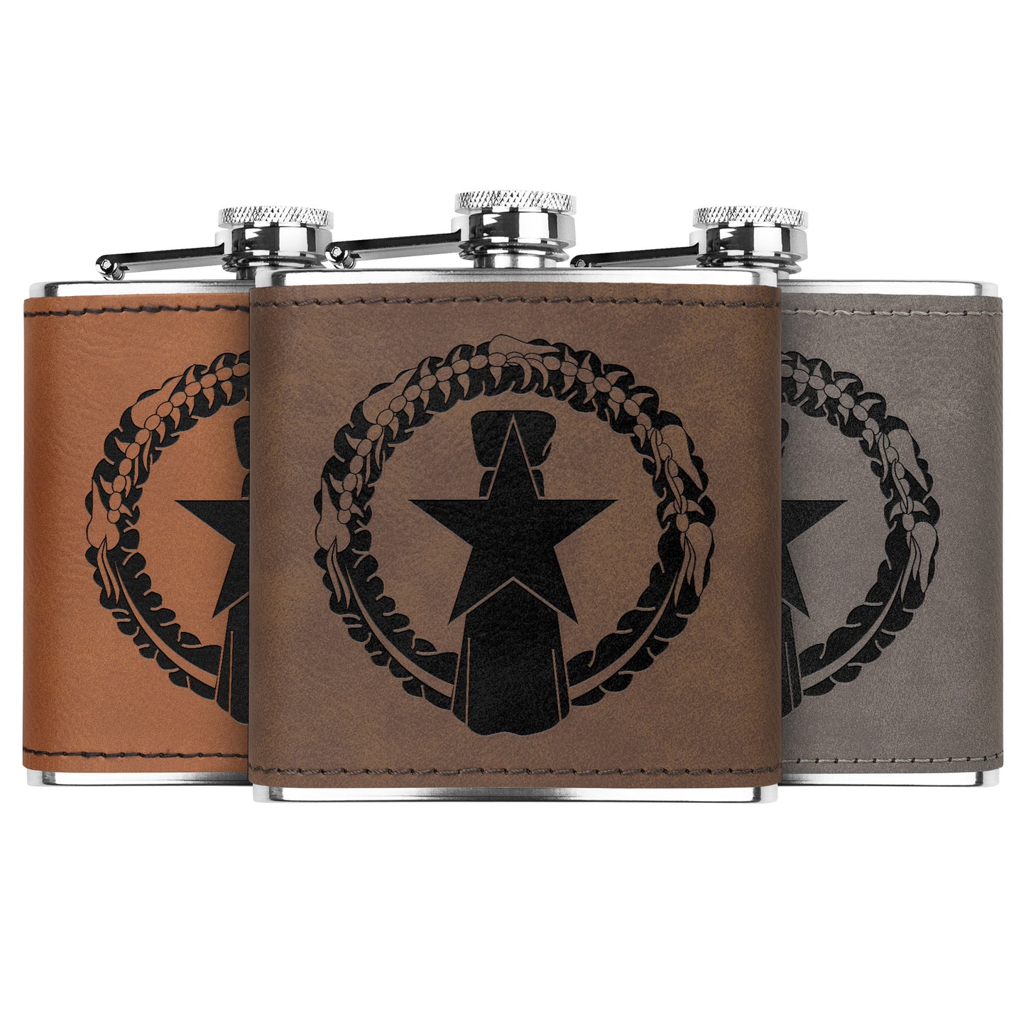 CNMI Seal Pocket Leather Flask