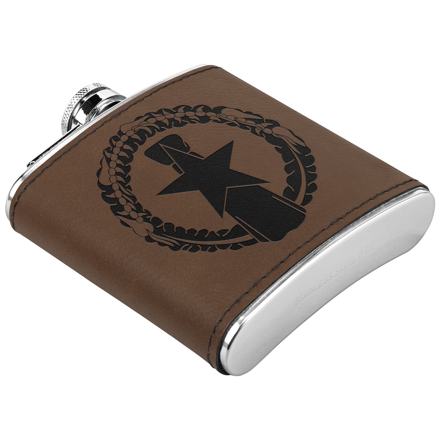 CNMI Seal Pocket Leather Flask