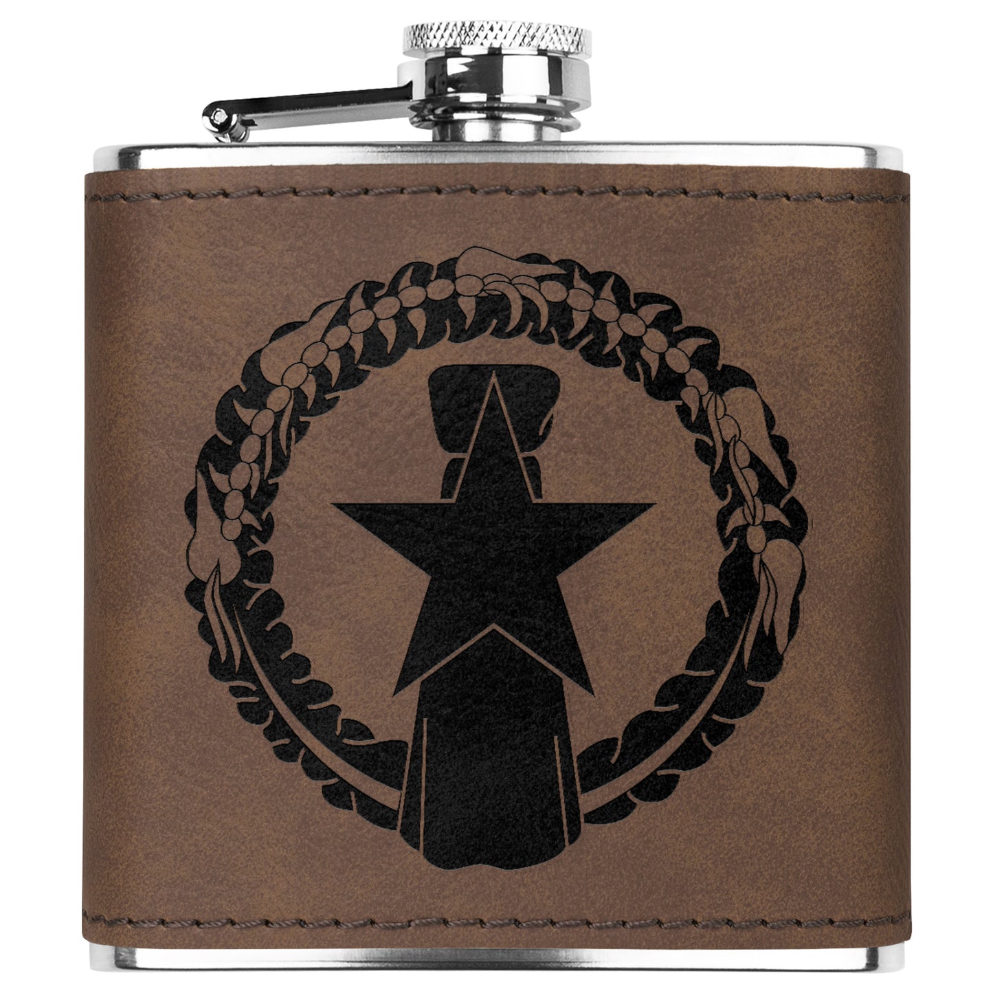 CNMI Seal Pocket Leather Flask