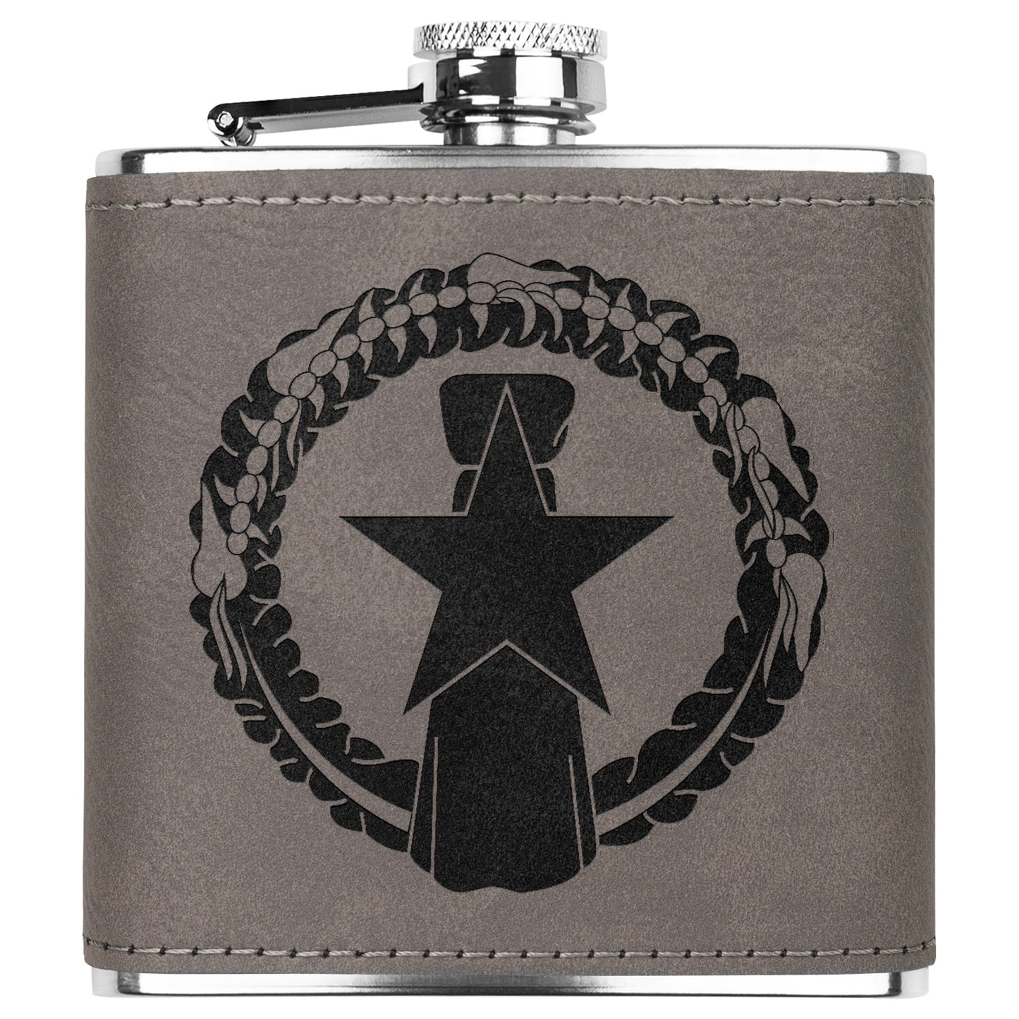 CNMI Seal Pocket Leather Flask