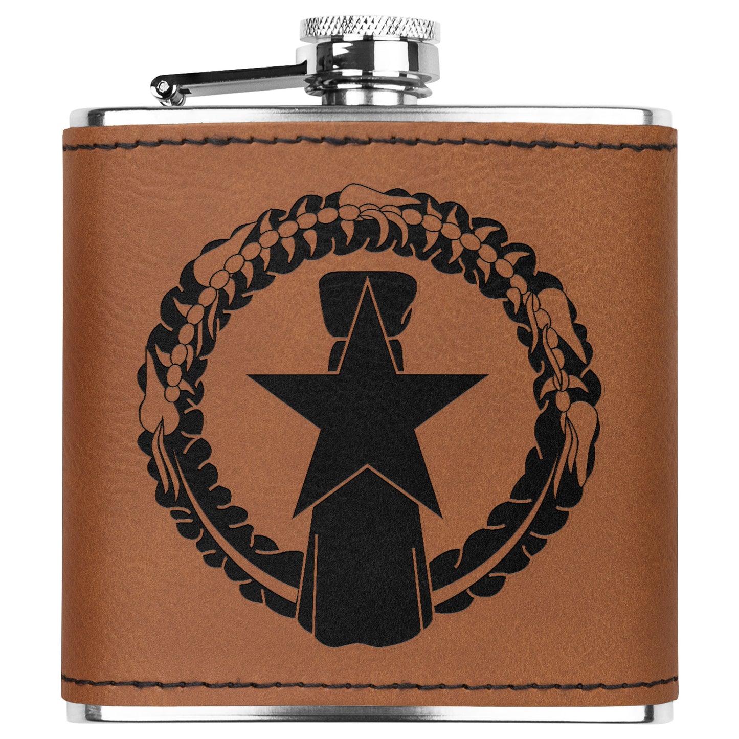 CNMI Seal Pocket Leather Flask