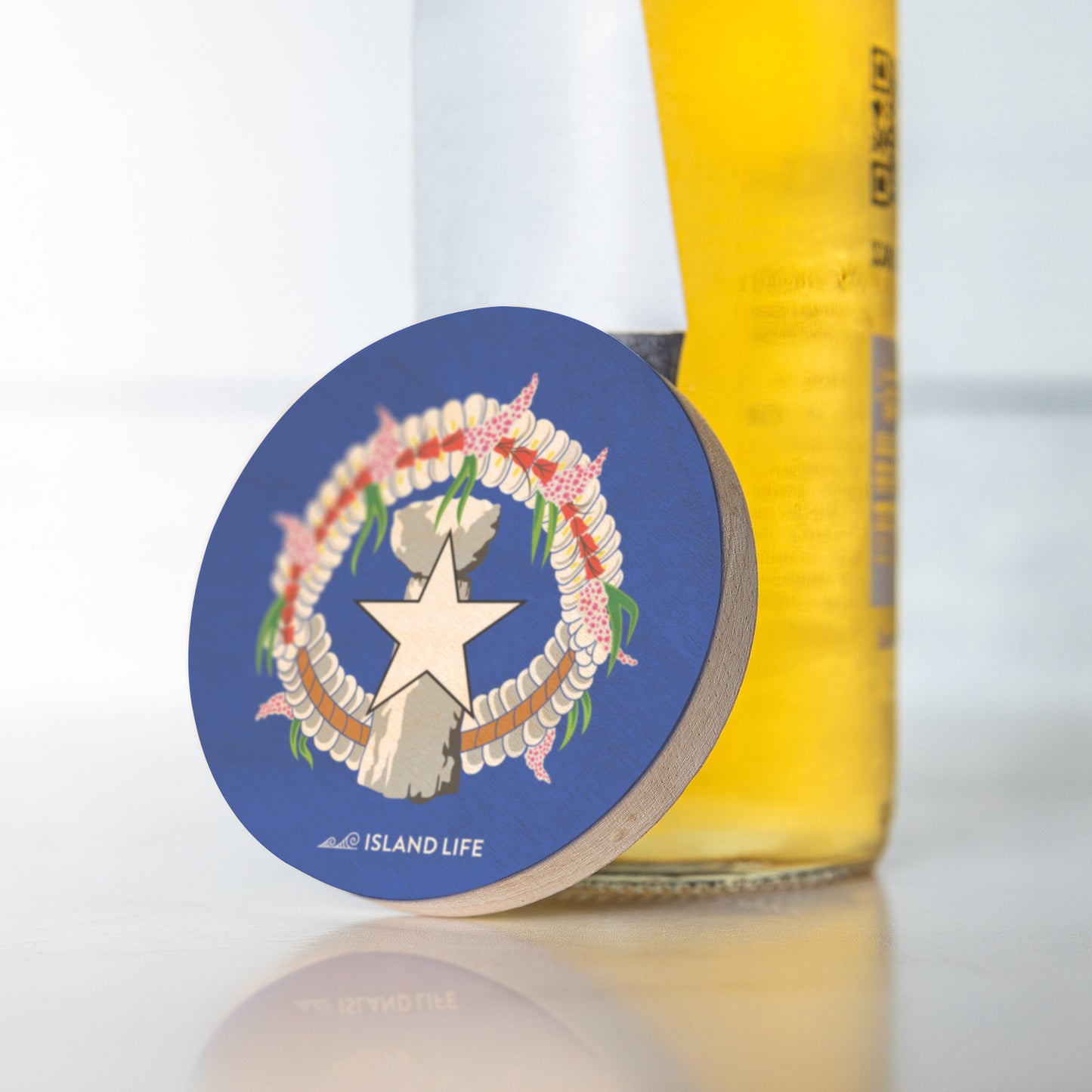 CNMI Seal Wooden Magentic Bottle Opener