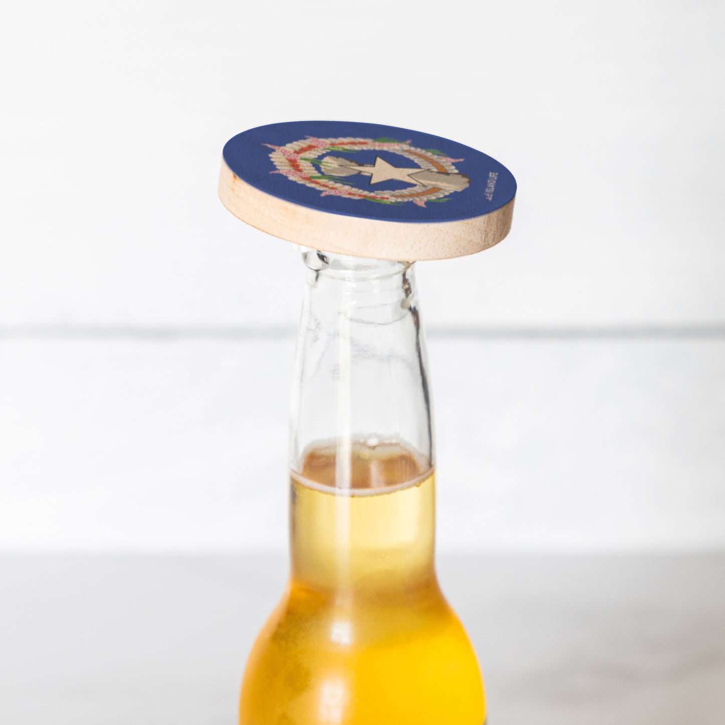 CNMI Seal Wooden Magentic Bottle Opener