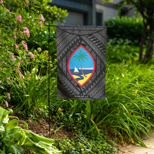 Guahan Tribal Black Double-Sided Garden Flag