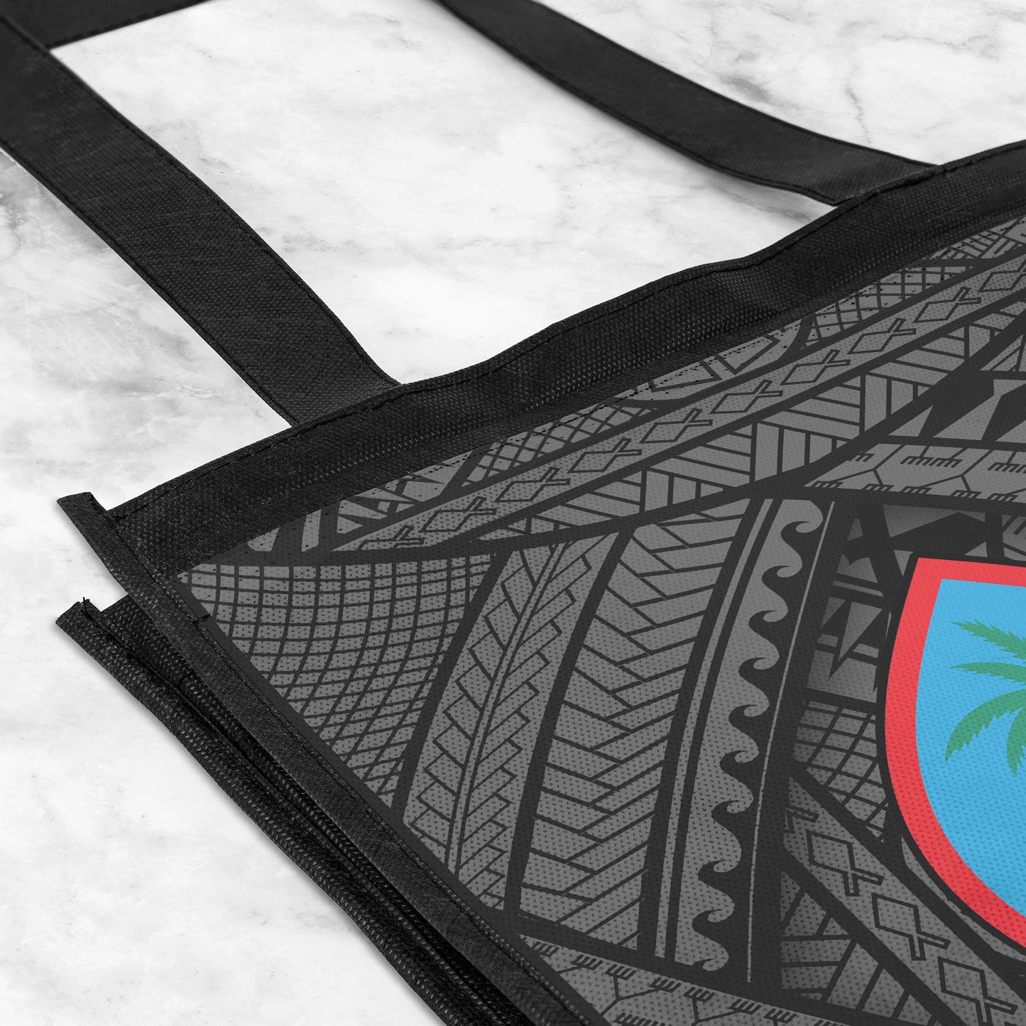 Guahan Tribal Black Grocery Tote Bag