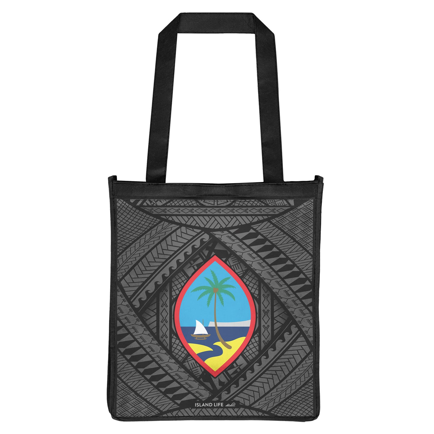 Guahan Tribal Black Grocery Tote Bag