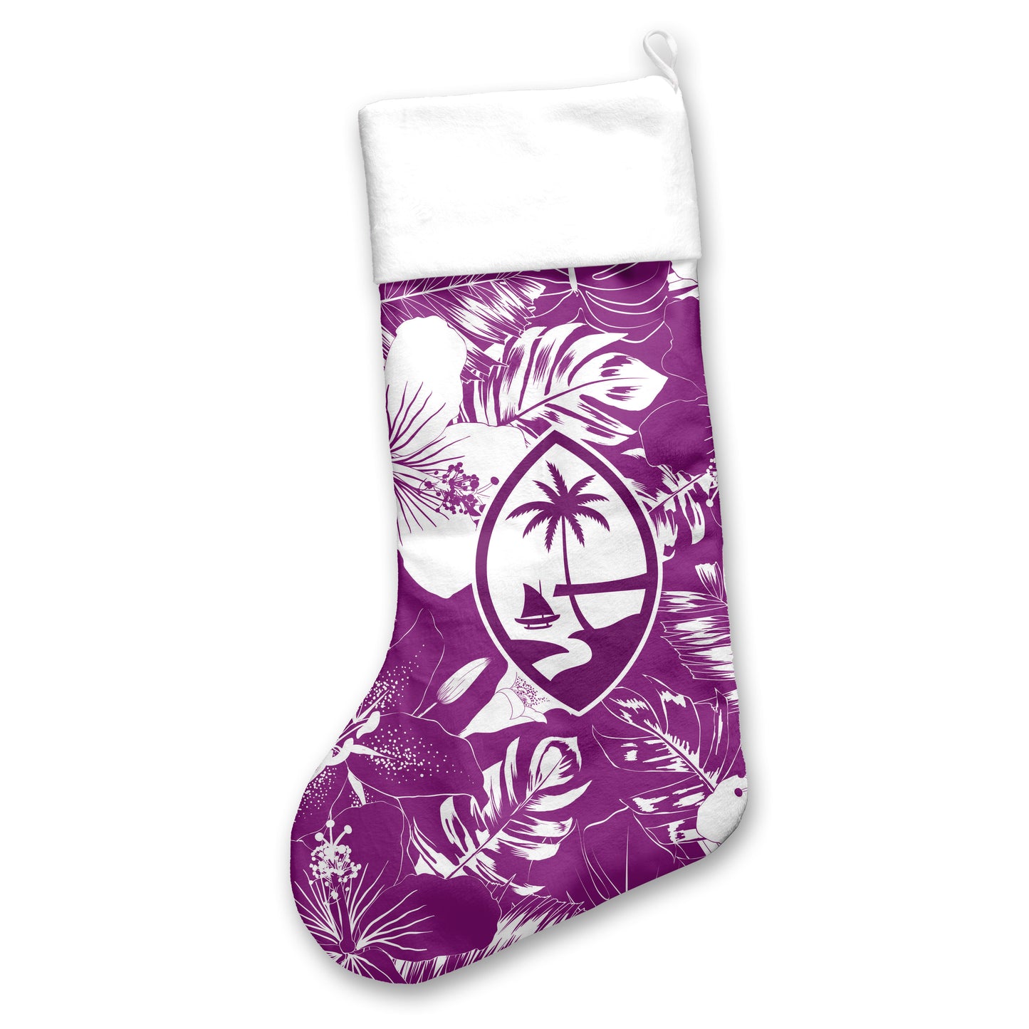 Guam Hibiscus Purple Holiday Christmas Stocking