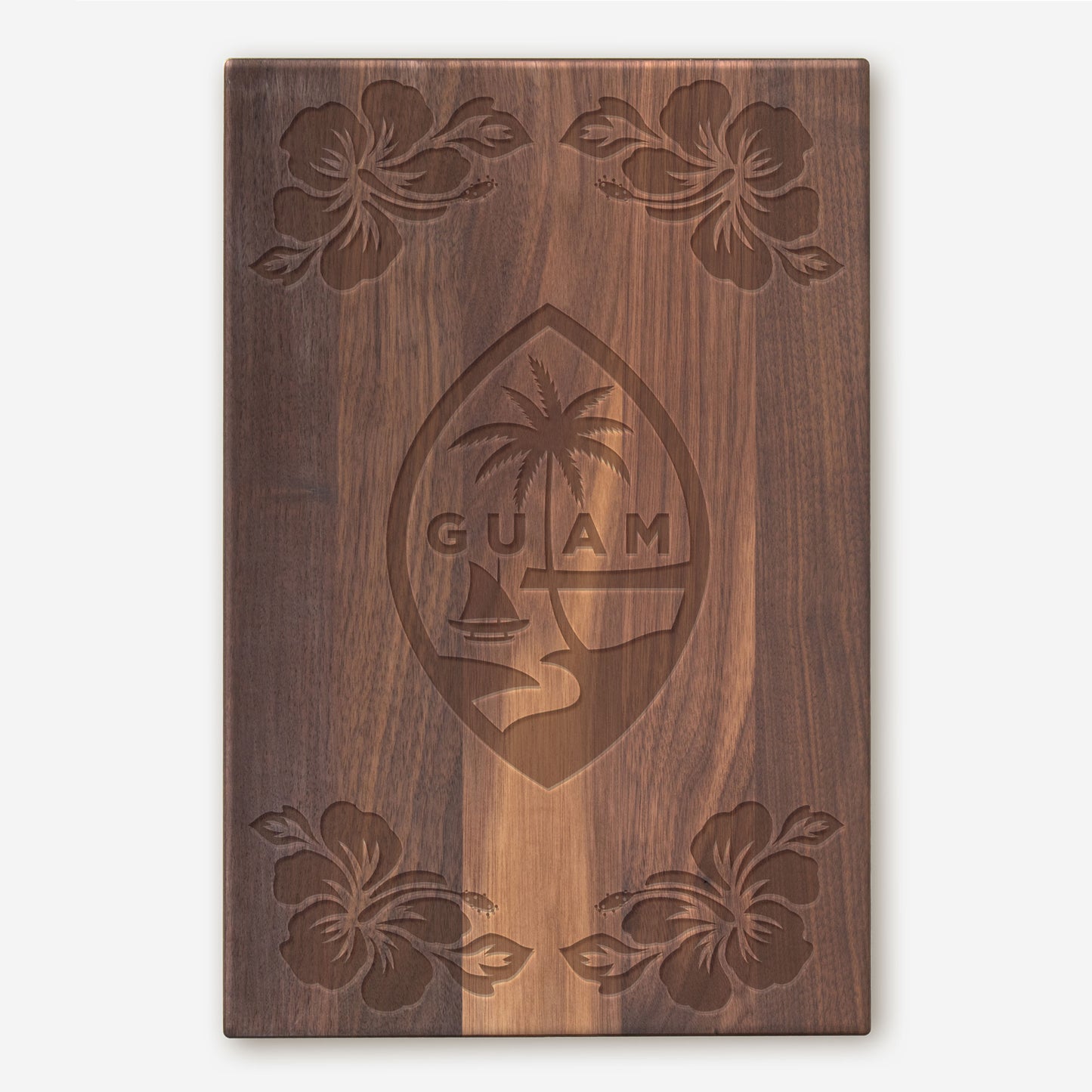 Guam Seal Hibiscus Traditional Wood XL Cutting Board