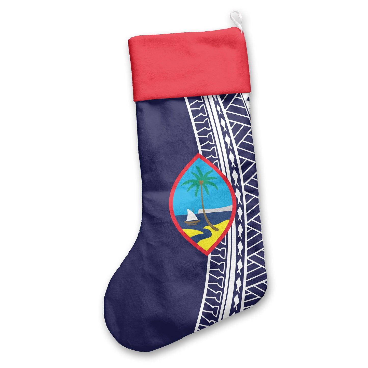 Guam Seal Tribal Blue Holiday Christmas Stocking