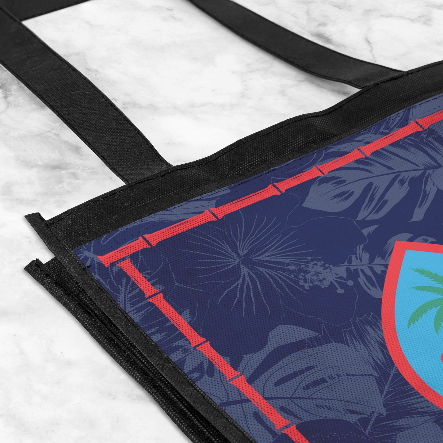 Guam Flag Bamboo Grocery Tote Bag