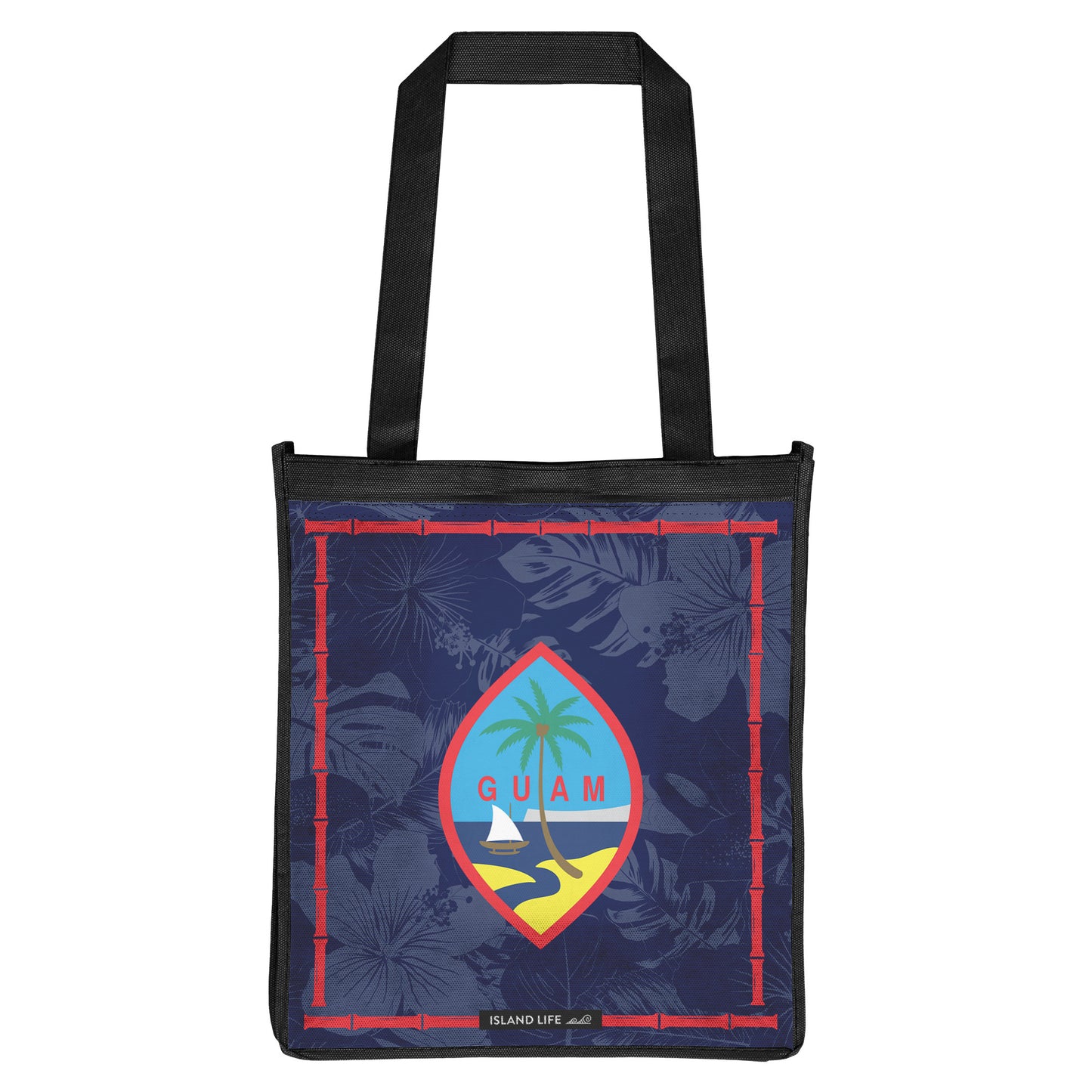 Guam Flag Bamboo Grocery Tote Bag