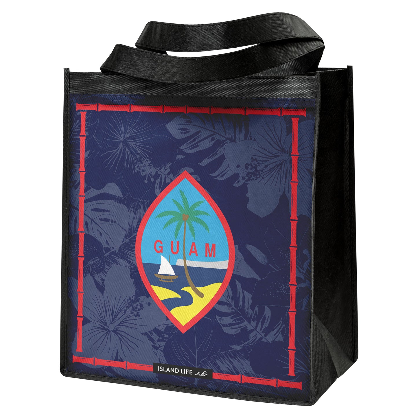 Guam Flag Bamboo Grocery Tote Bag