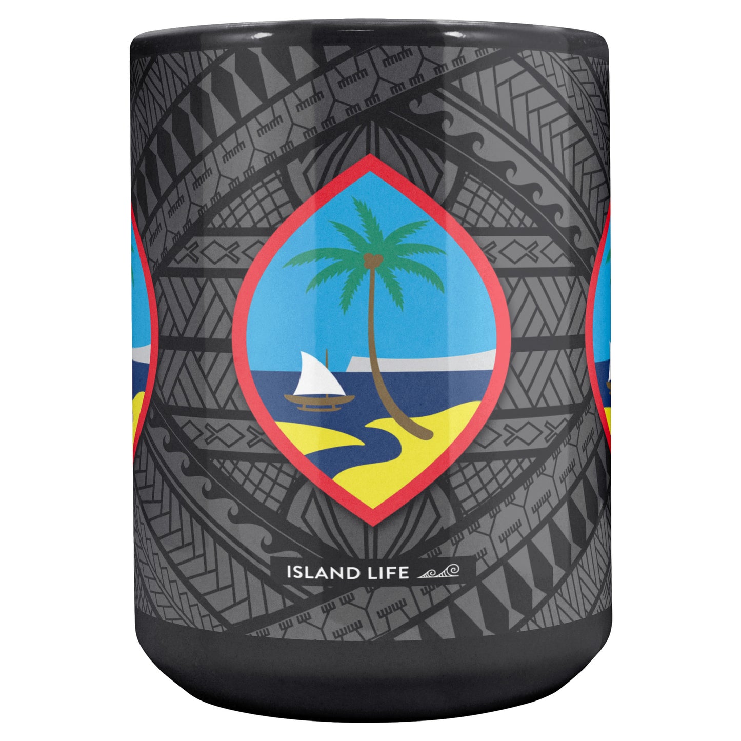 Guam Guahan Tribal 15oz Black Mug