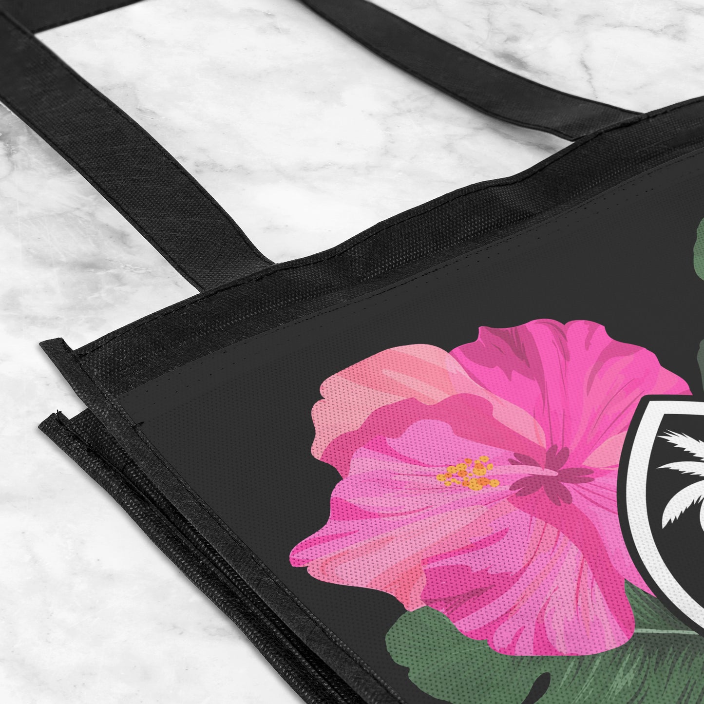 Guam Hibiscus Paradise Pink Grocery Tote Bag