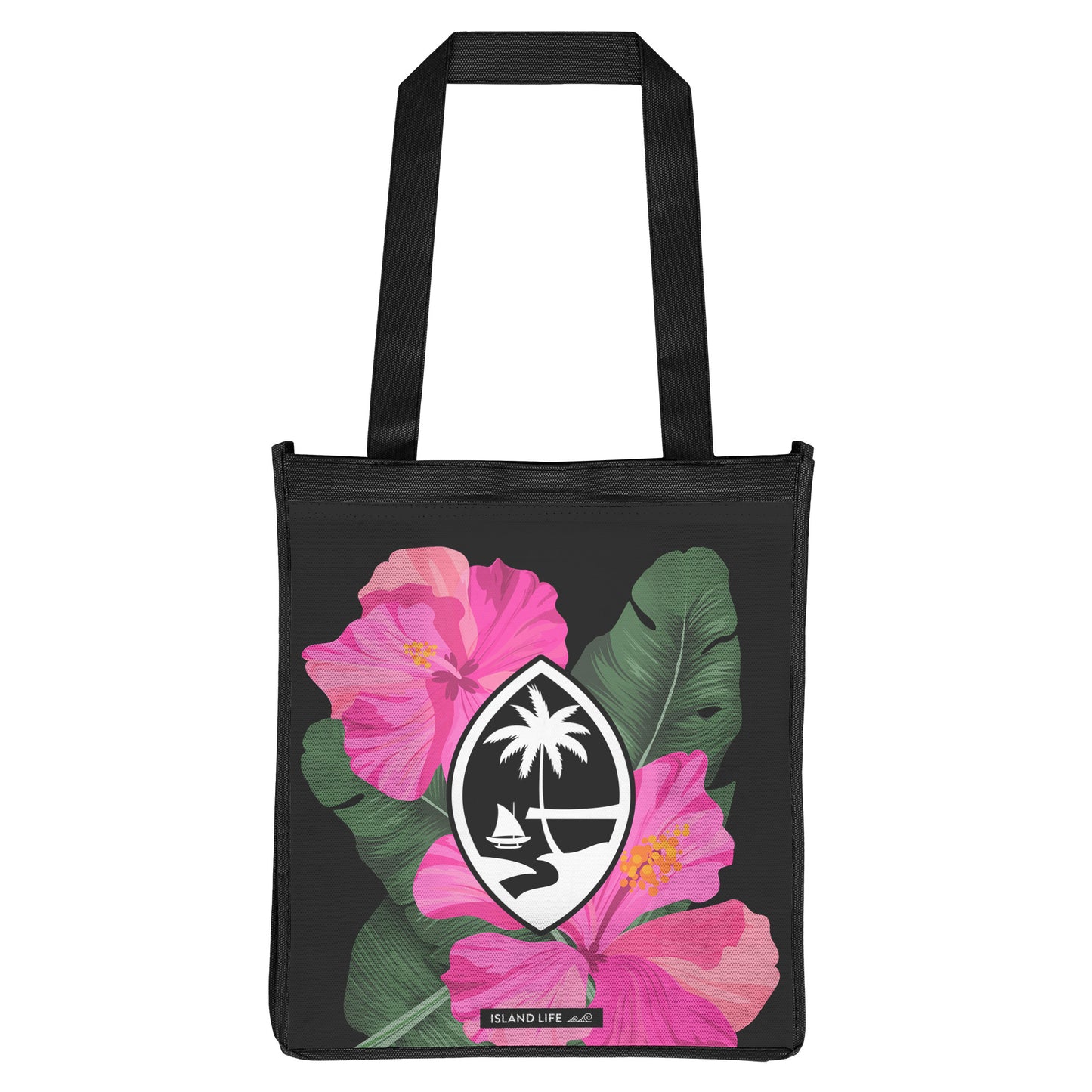 Guam Hibiscus Paradise Pink Grocery Tote Bag