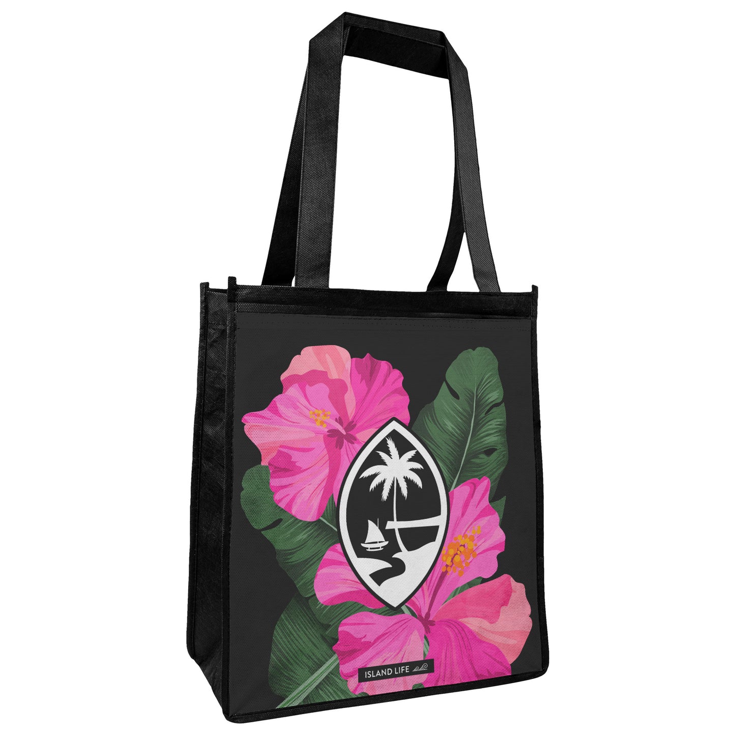 Guam Hibiscus Paradise Pink Grocery Tote Bag