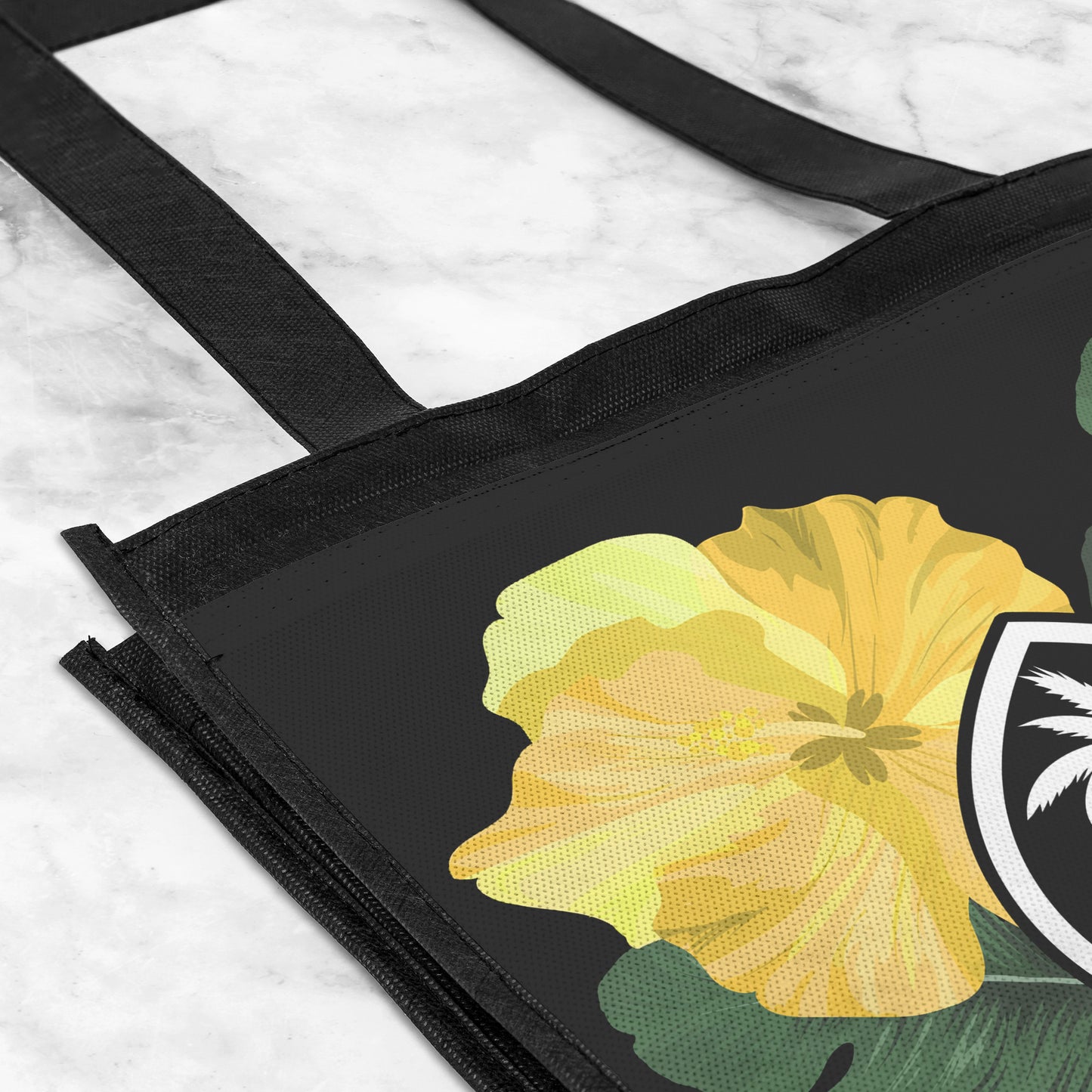 Guam Hibiscus Paradise Yellow Grocery Tote Bag