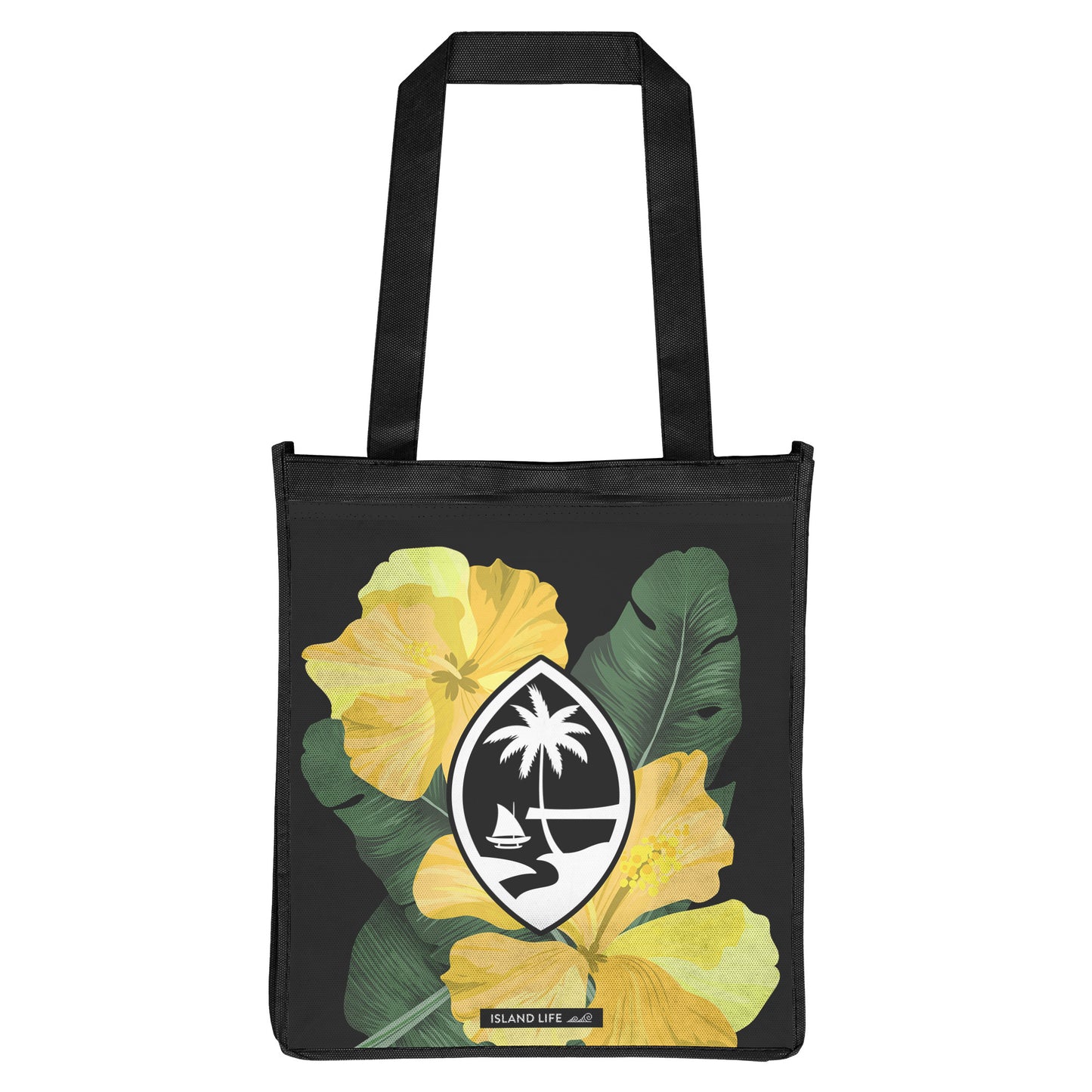 Guam Hibiscus Paradise Yellow Grocery Tote Bag
