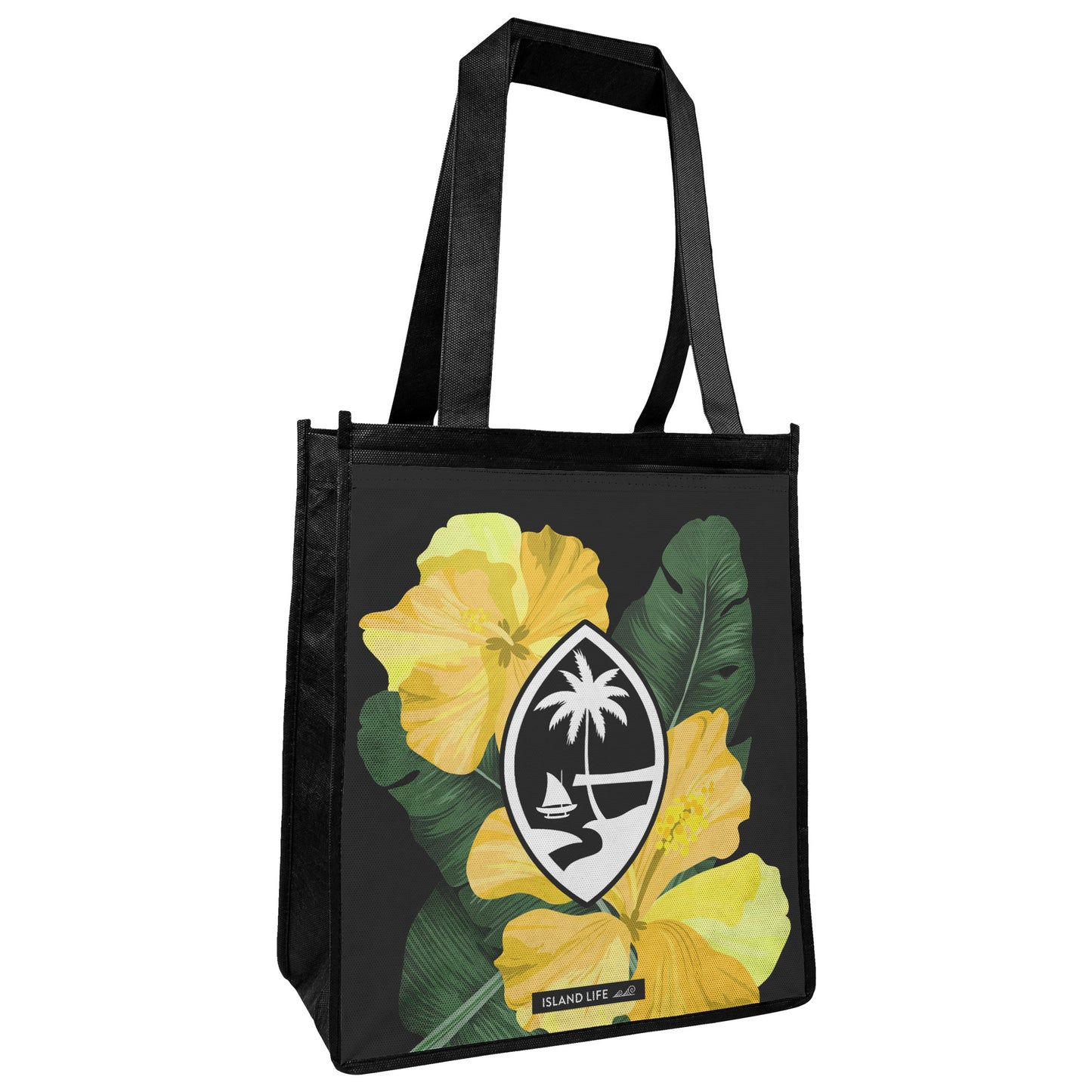 Guam Hibiscus Paradise Yellow Grocery Tote Bag