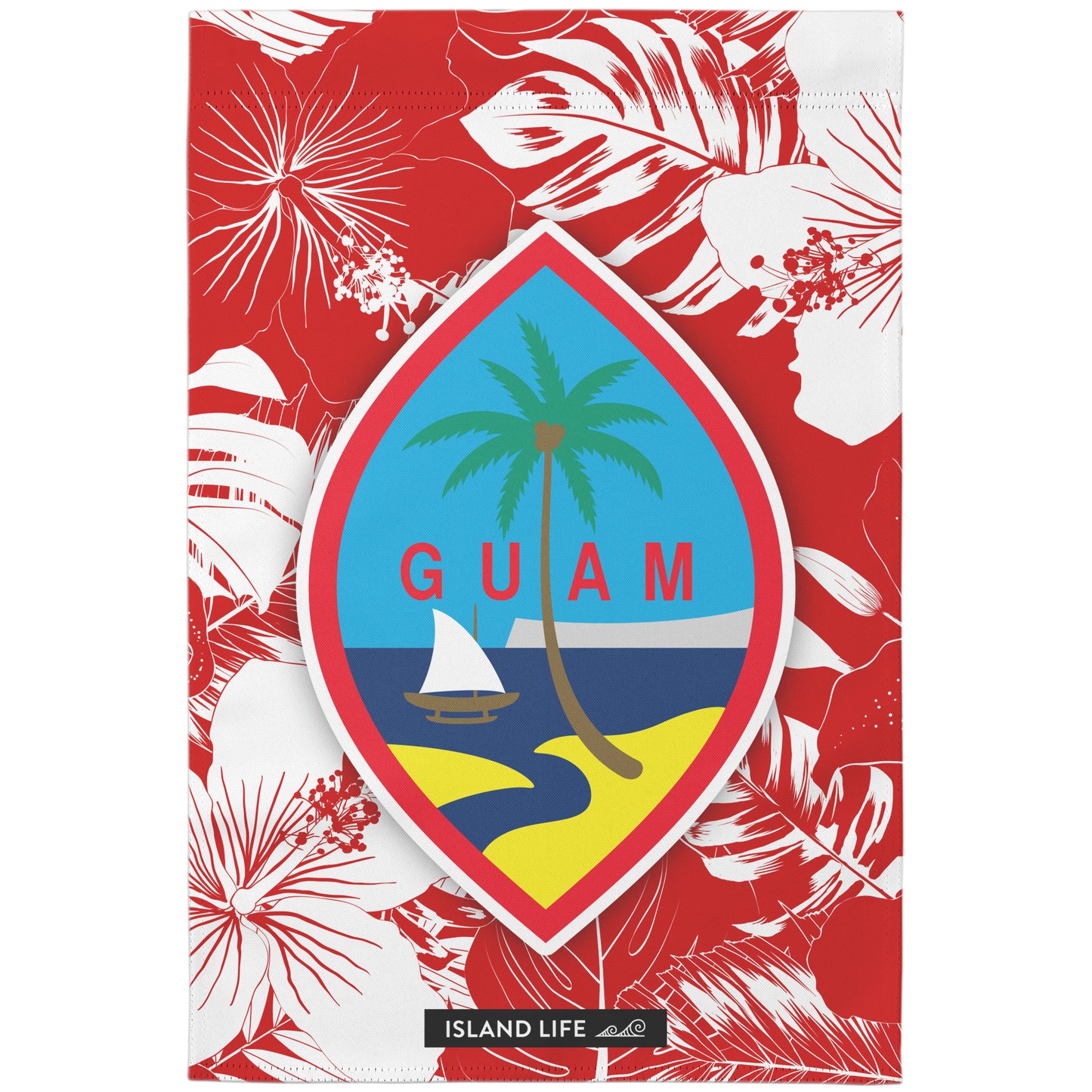 Guam Hibiscus Red Double-Sided Garden Flag