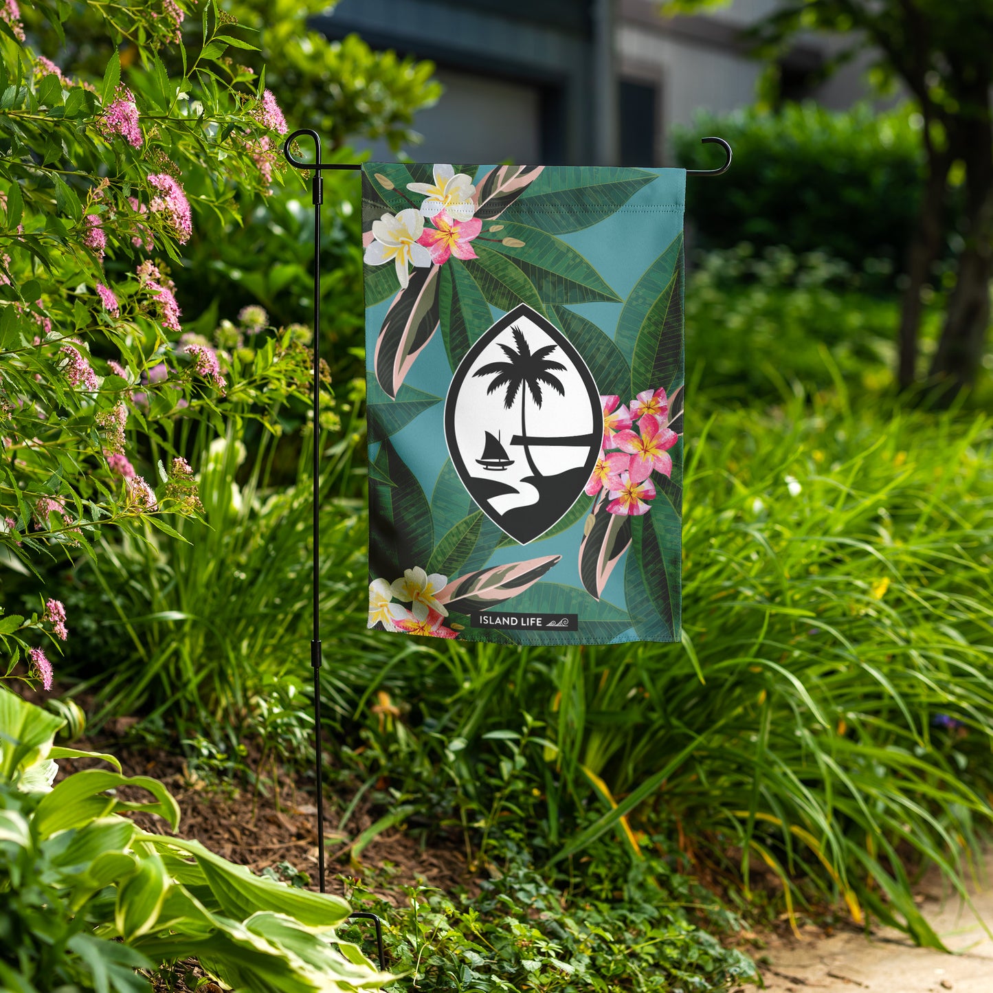 Guam Plumeria Flowers Double-Sided Garden Flag