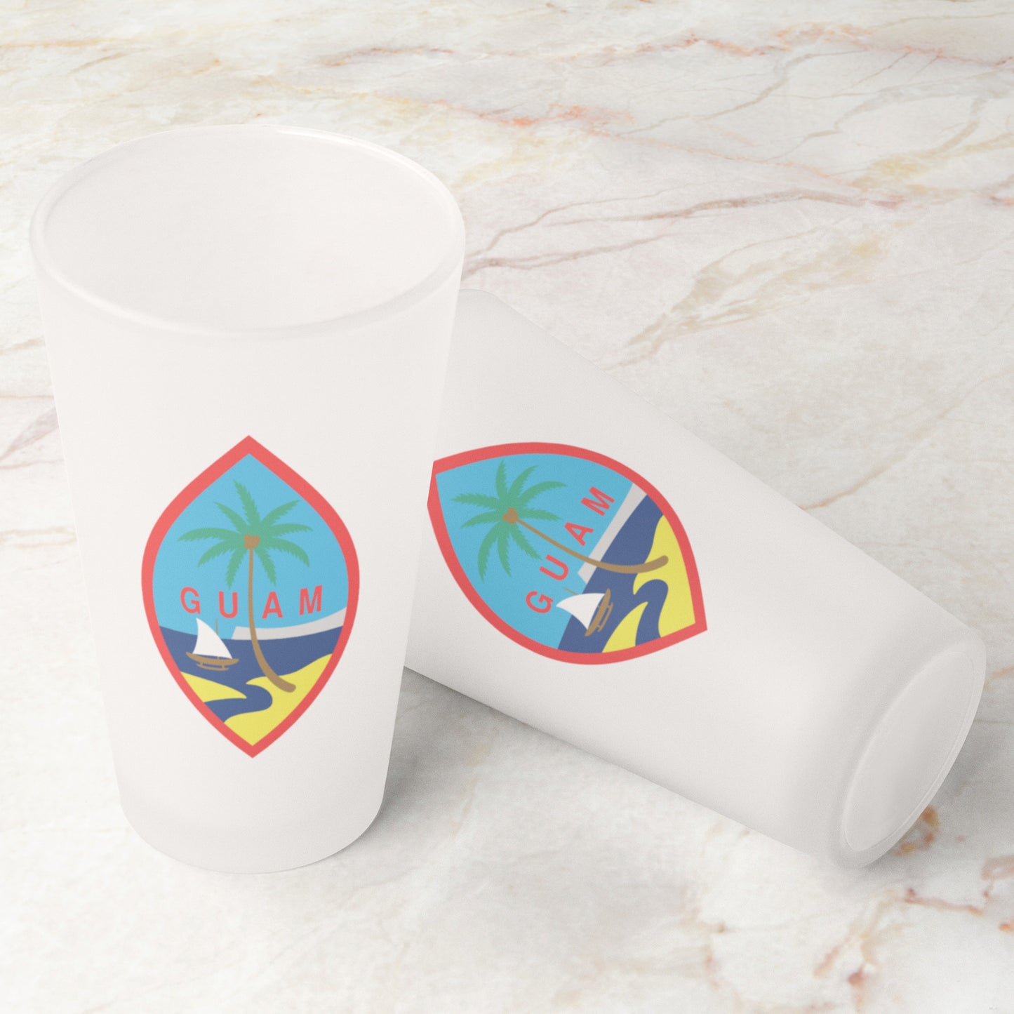 Guam Seal Frosted Pint Glass