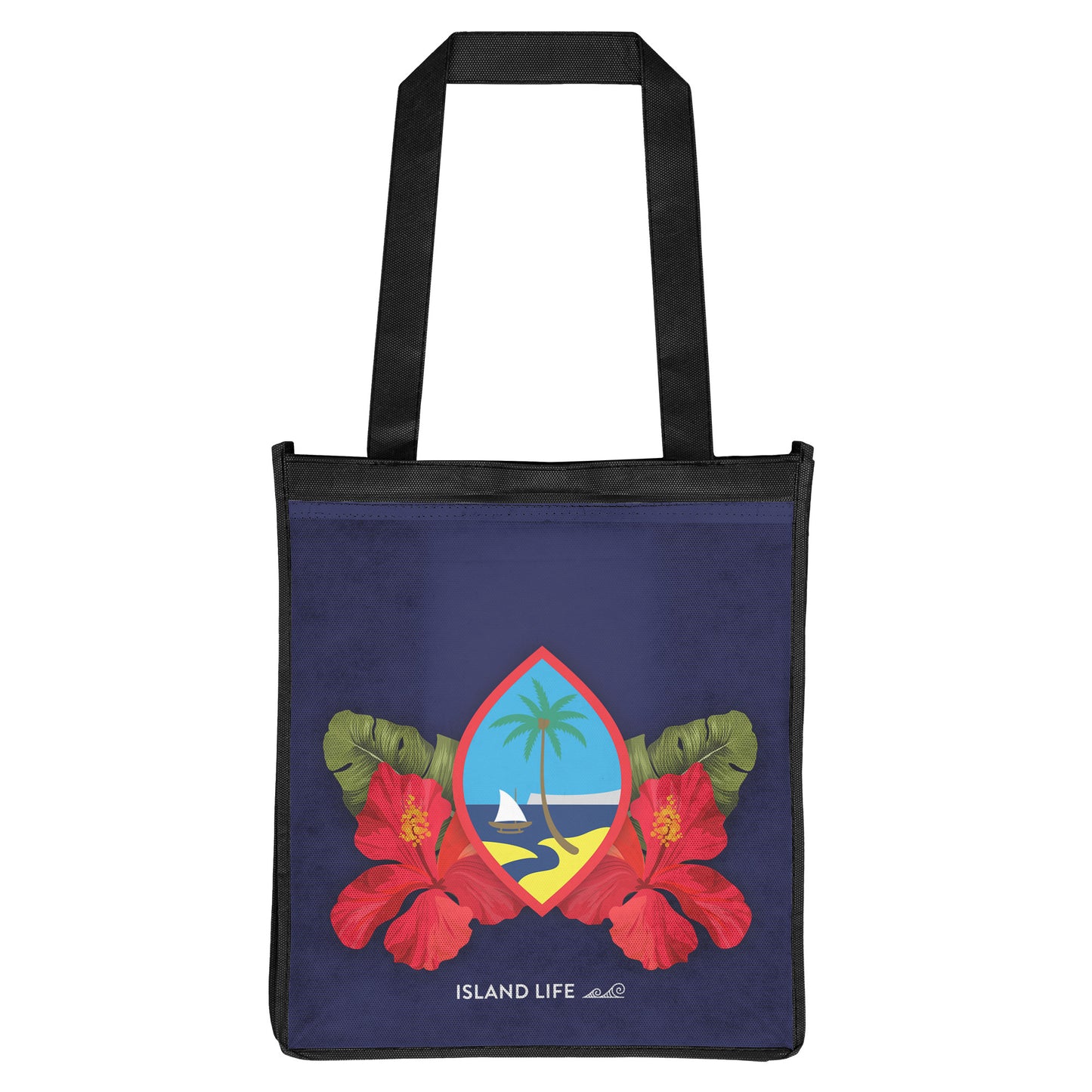 Guam Seal Hibiscus Paradise Grocery Tote Bag