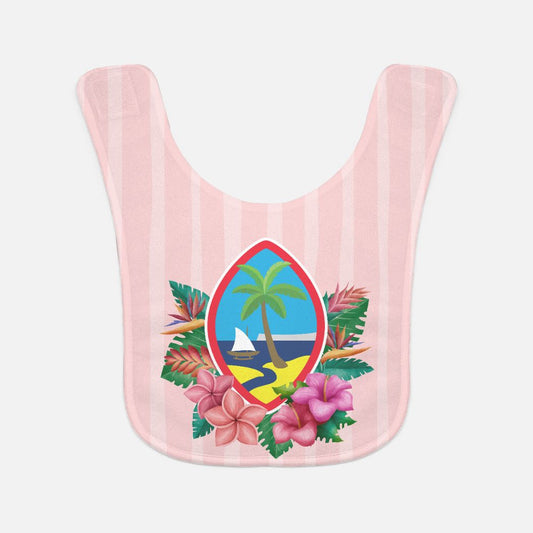 Guam Seal Pink Floral Baby Bib