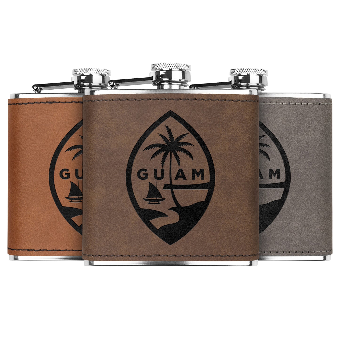 Guam Seal Pocket Leather Flask