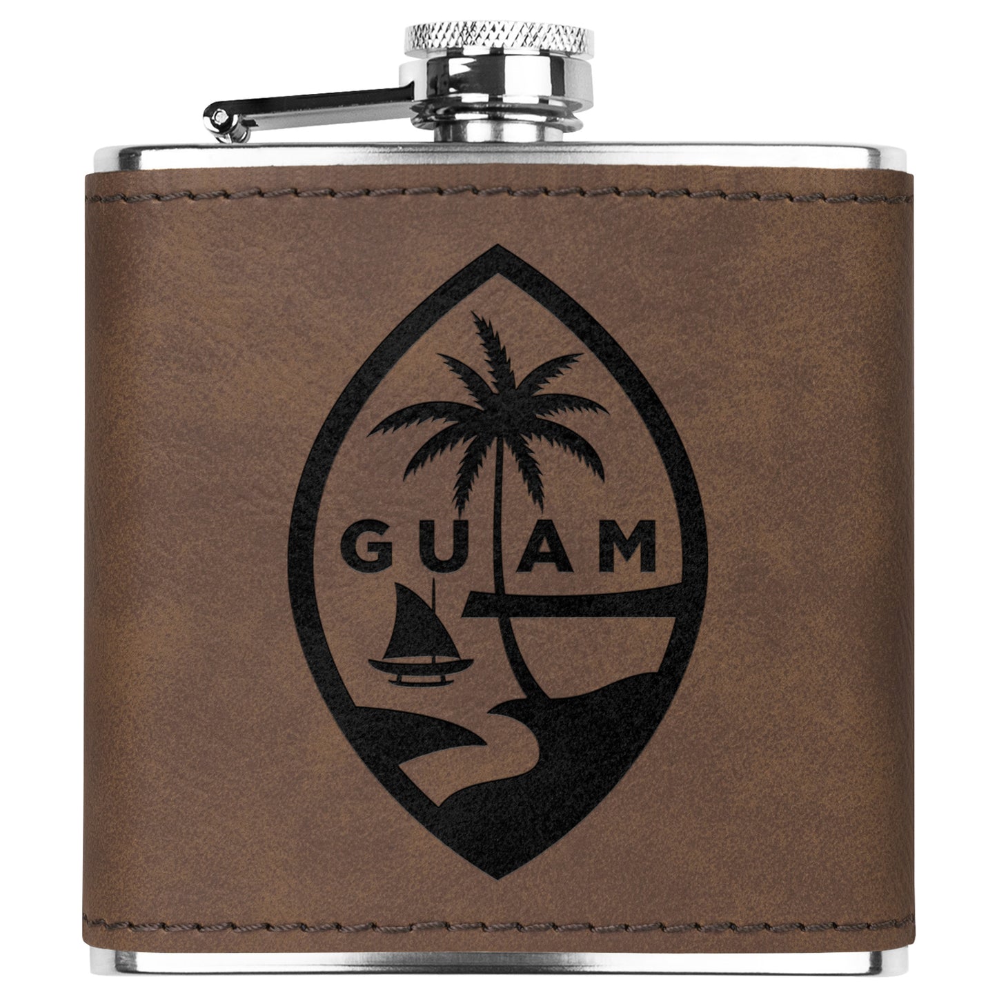 Guam Seal Pocket Leather Flask