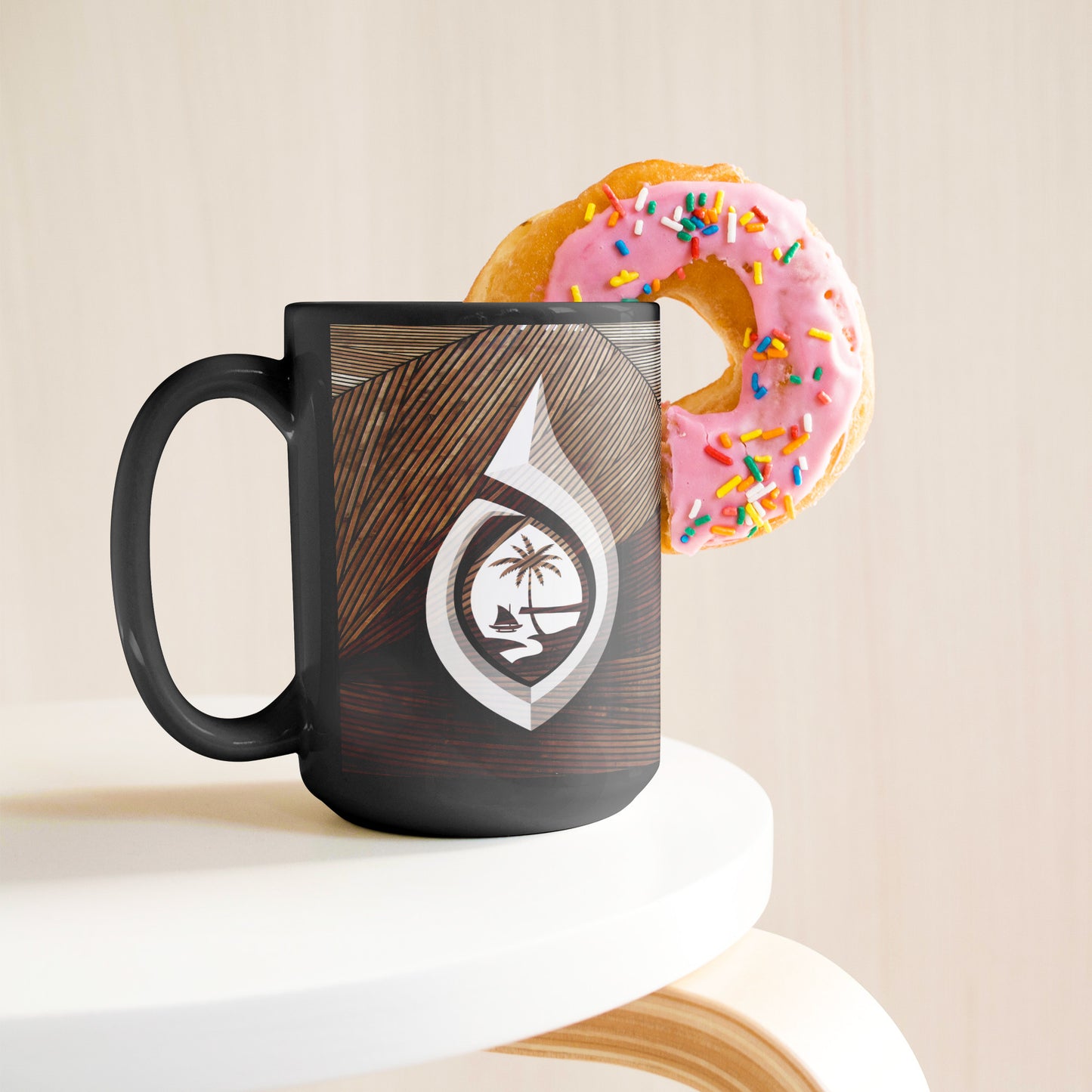 Guam Seal Tribal Hook 15oz Black Mug