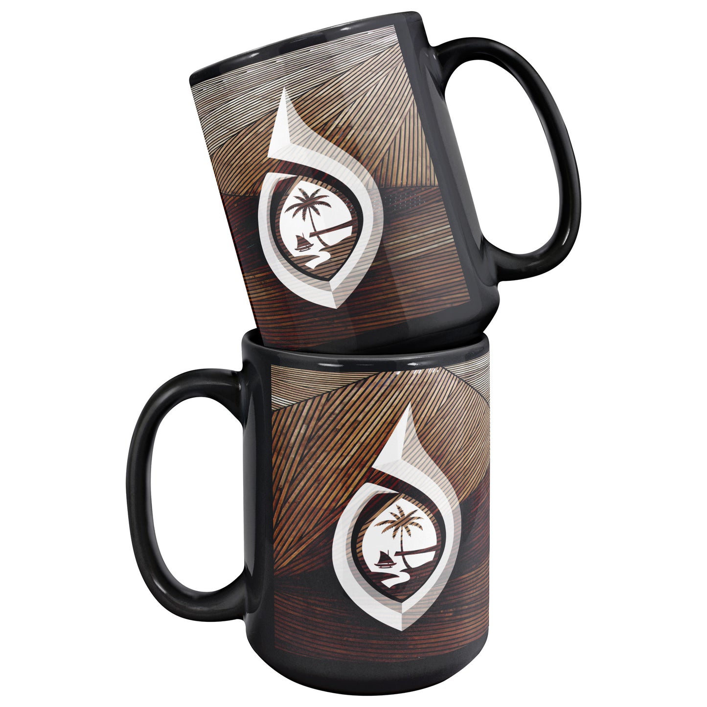 Guam Seal Tribal Hook 15oz Black Mug