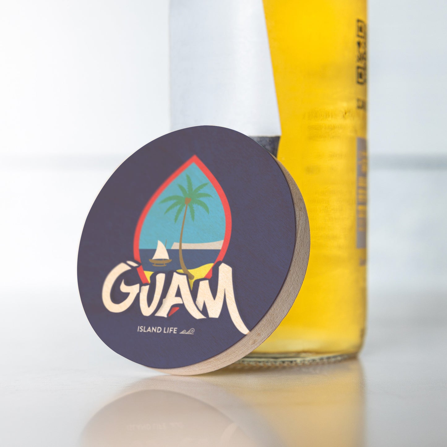 Guam Tagged Wooden Magentic Bottle Opener