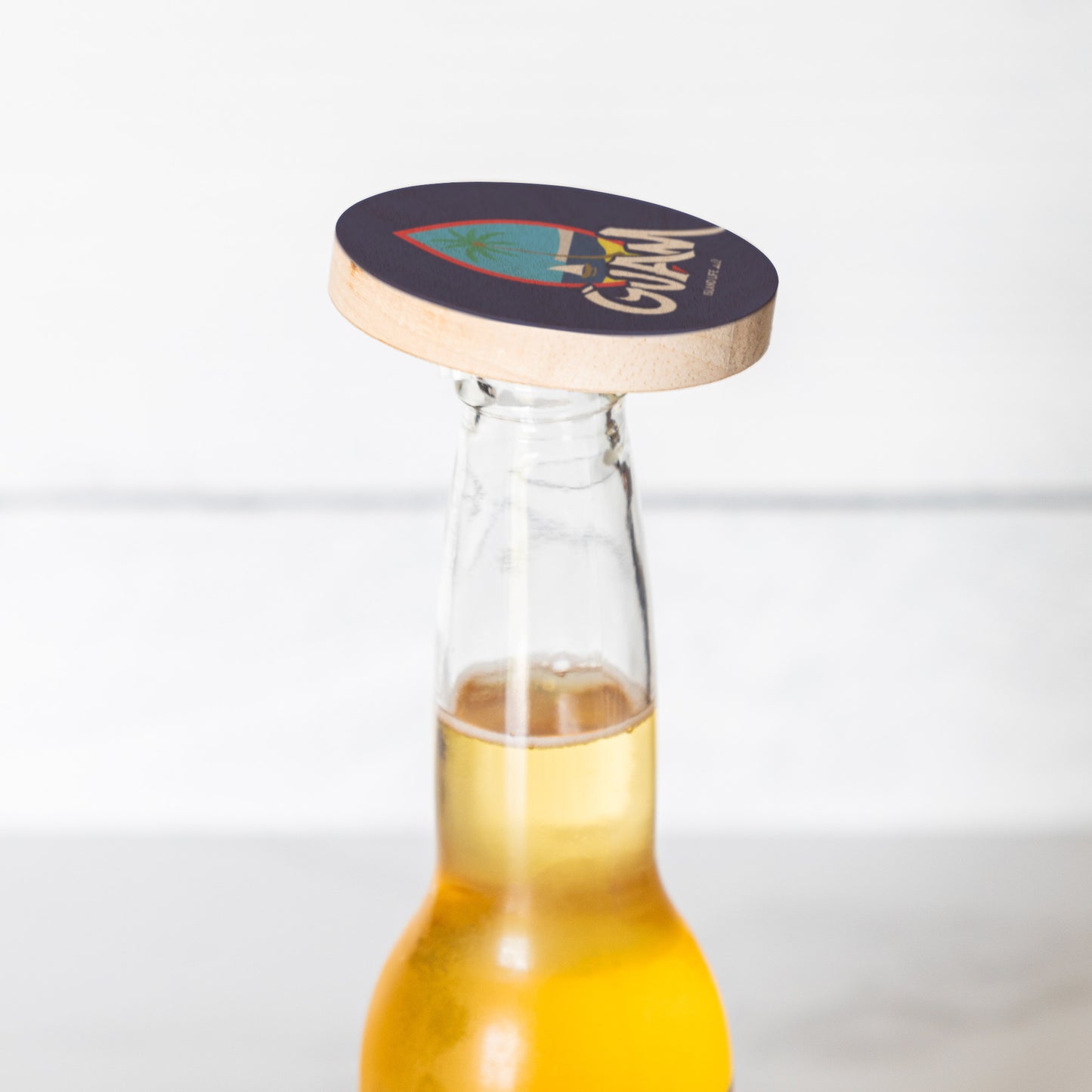 Guam Tagged Wooden Magentic Bottle Opener