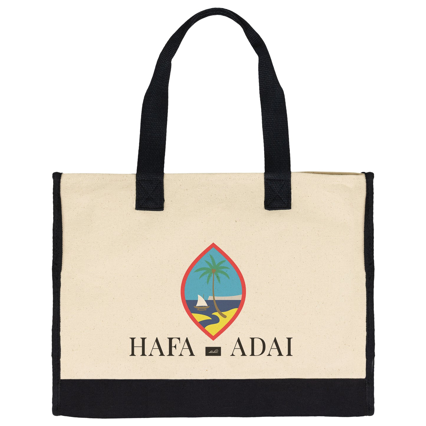 Hafa Adai Guam Seal Premium Cotton Tote
