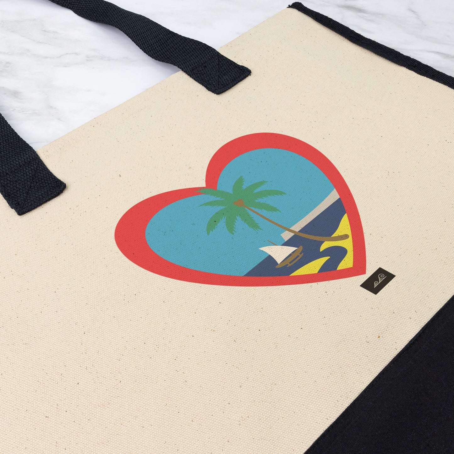 Heart Guam Color Premium Cotton Tote