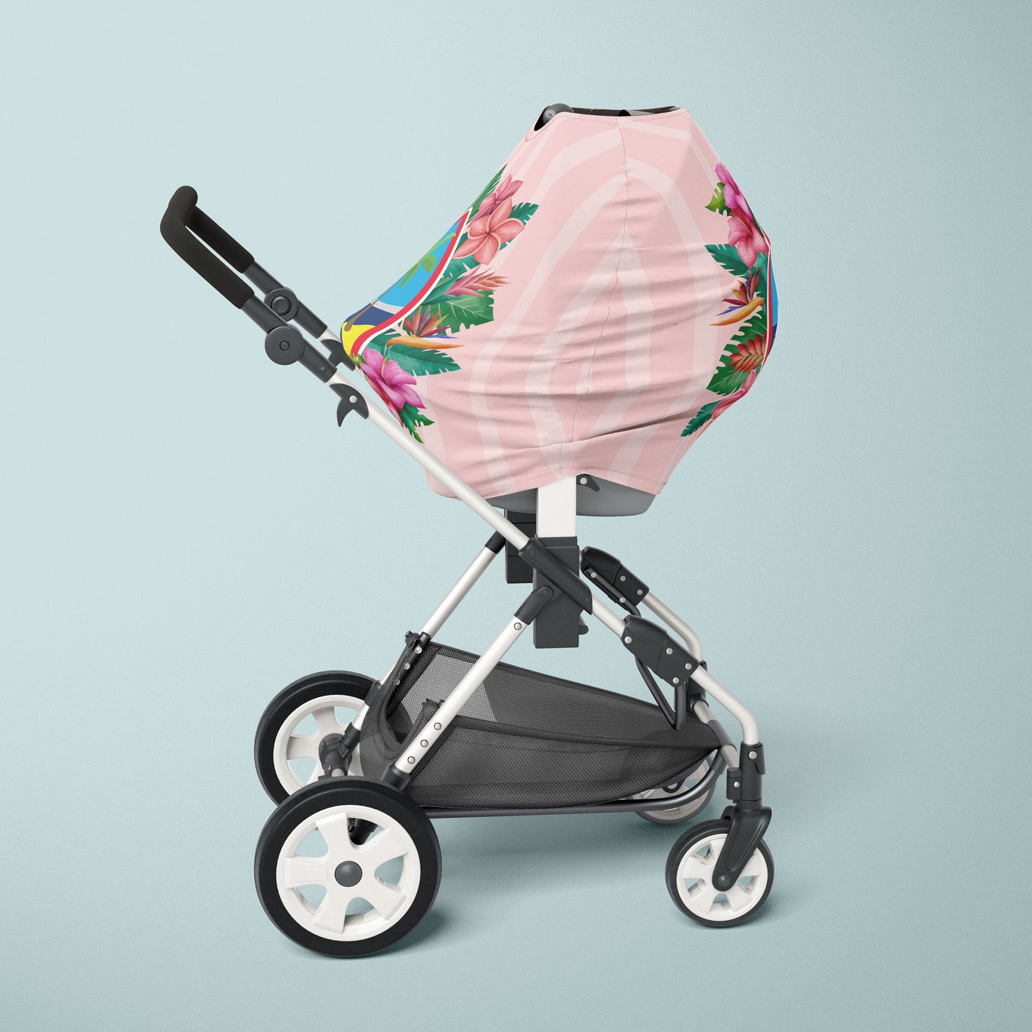 Guam Seal Pink Floral Baby Nursing Car Seat Cover