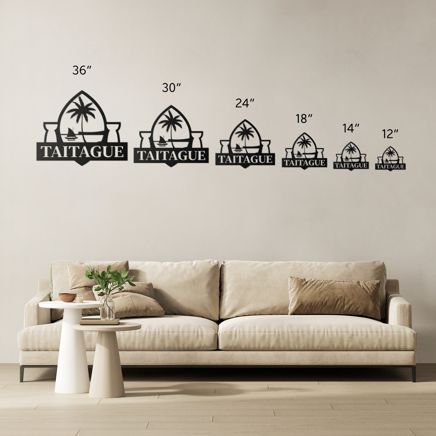 Personalized Guam Seal Latte Stone Metal Wall Decor Sign