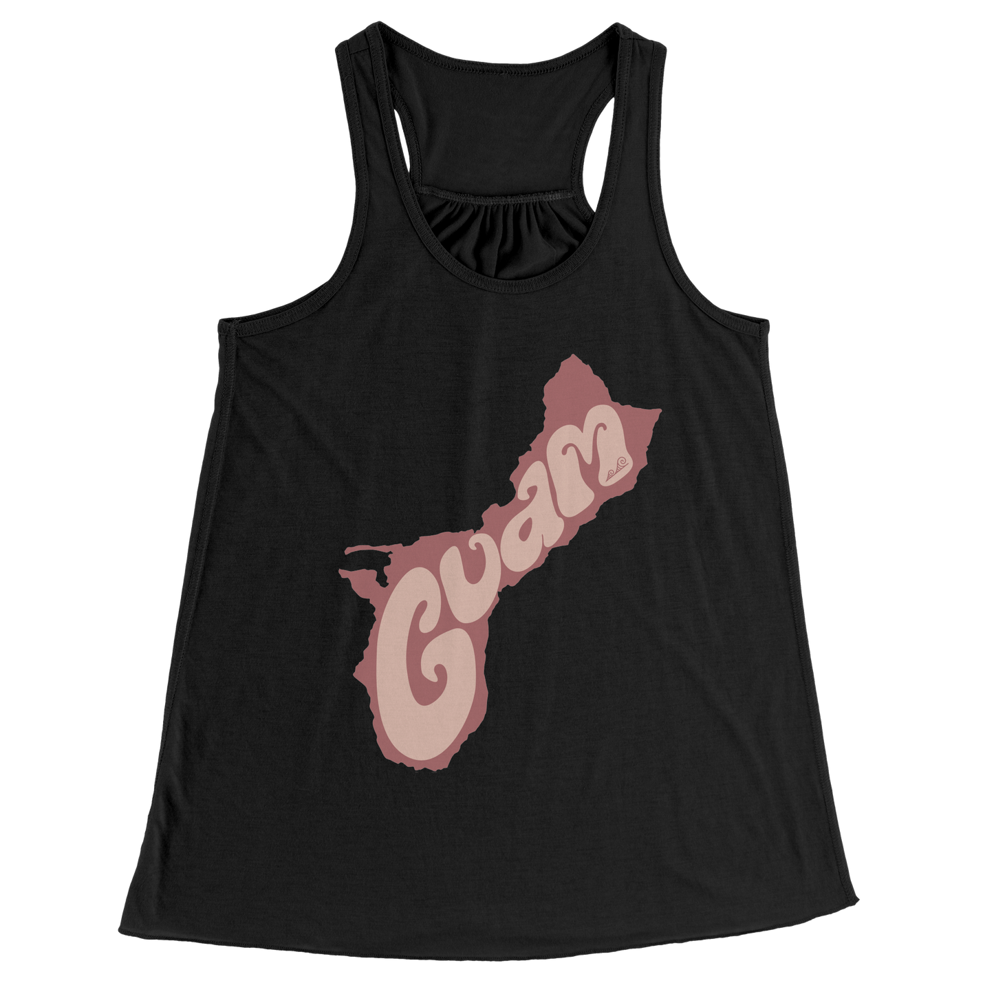 Retro Guam Shape Flowy Racerbank Tank Top