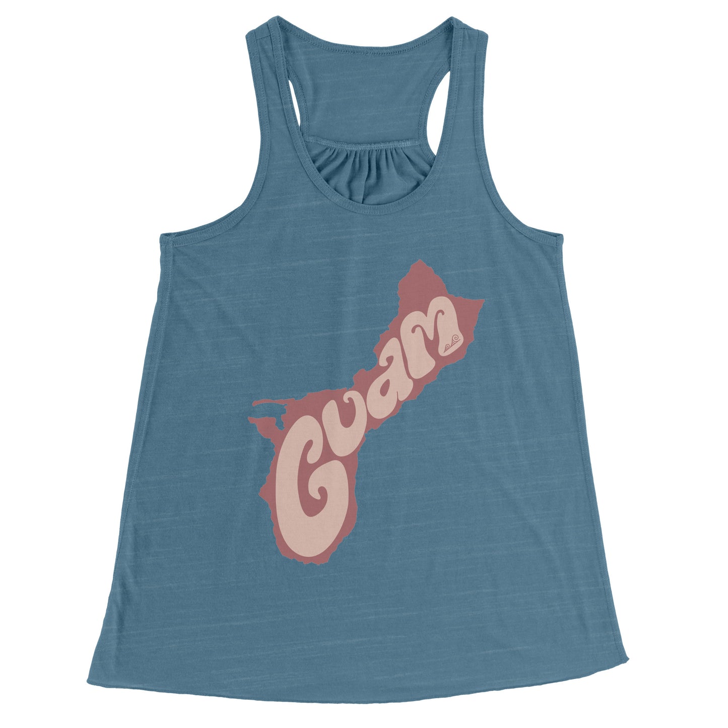 Retro Guam Shape Flowy Racerbank Tank Top
