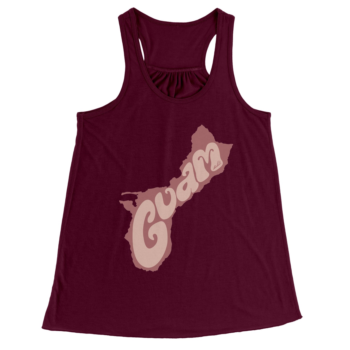 Retro Guam Shape Flowy Racerbank Tank Top