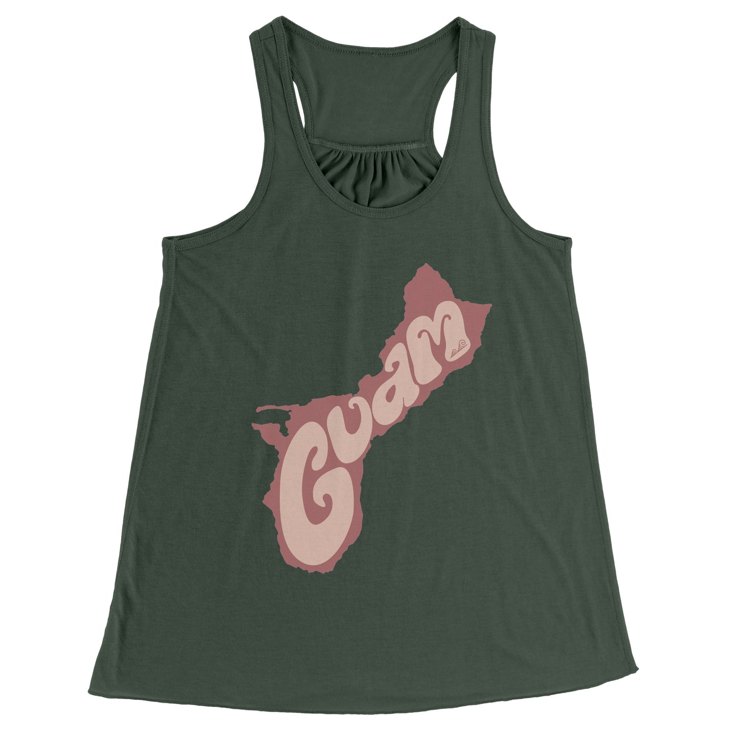 Retro Guam Shape Flowy Racerbank Tank Top