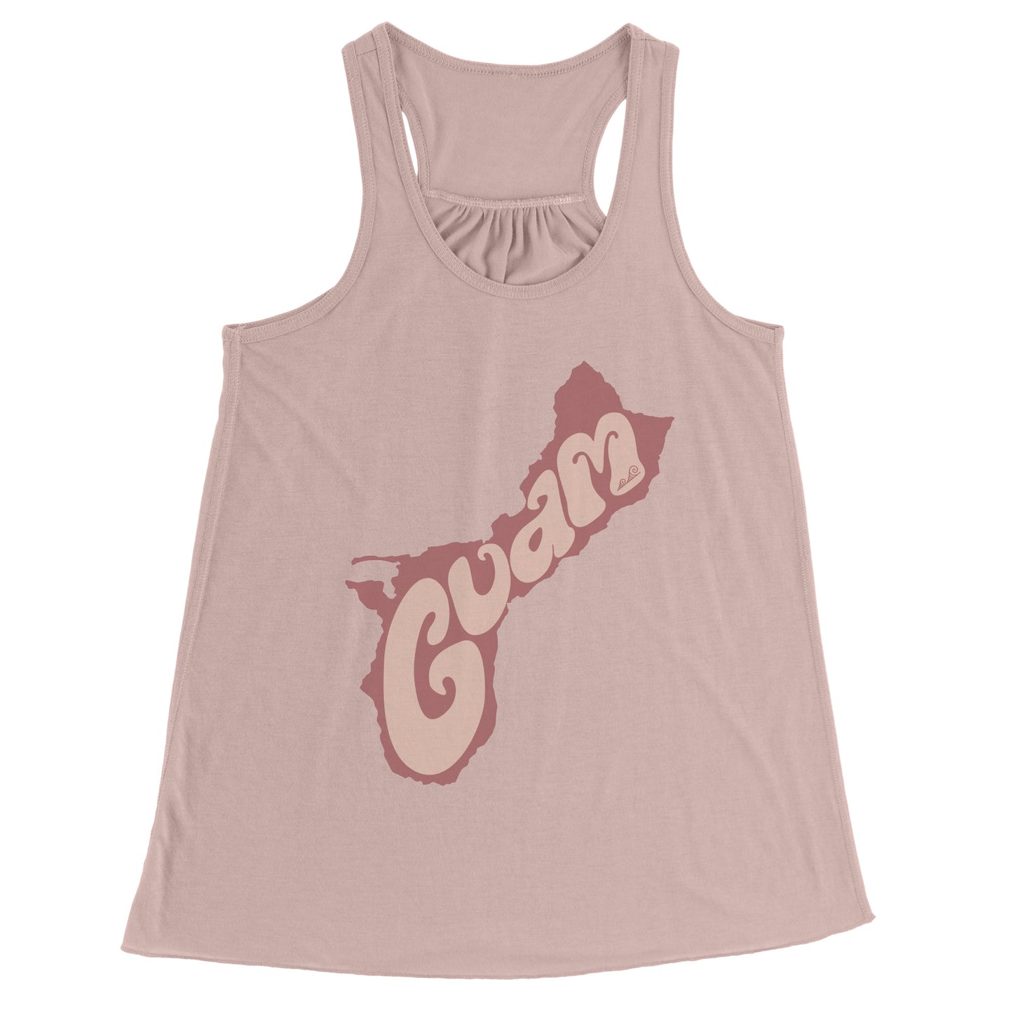 Retro Guam Shape Flowy Racerbank Tank Top