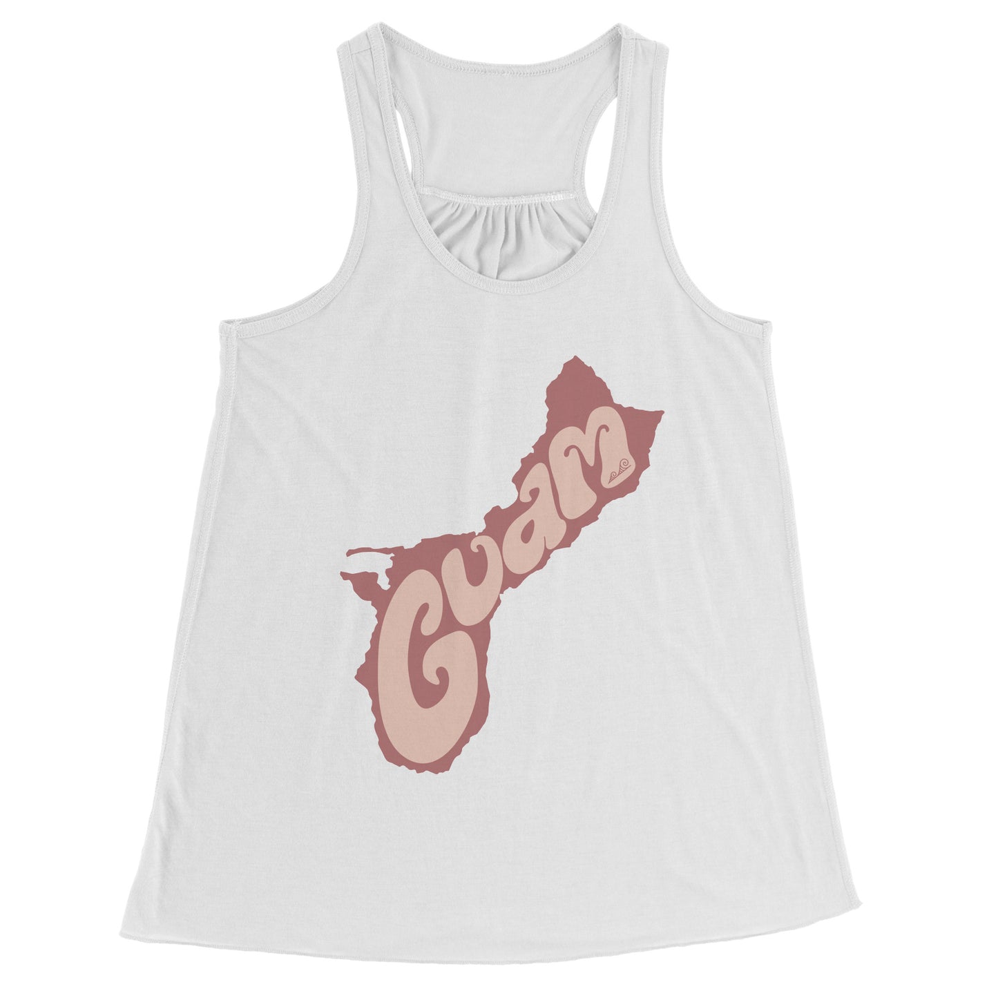 Retro Guam Shape Flowy Racerbank Tank Top
