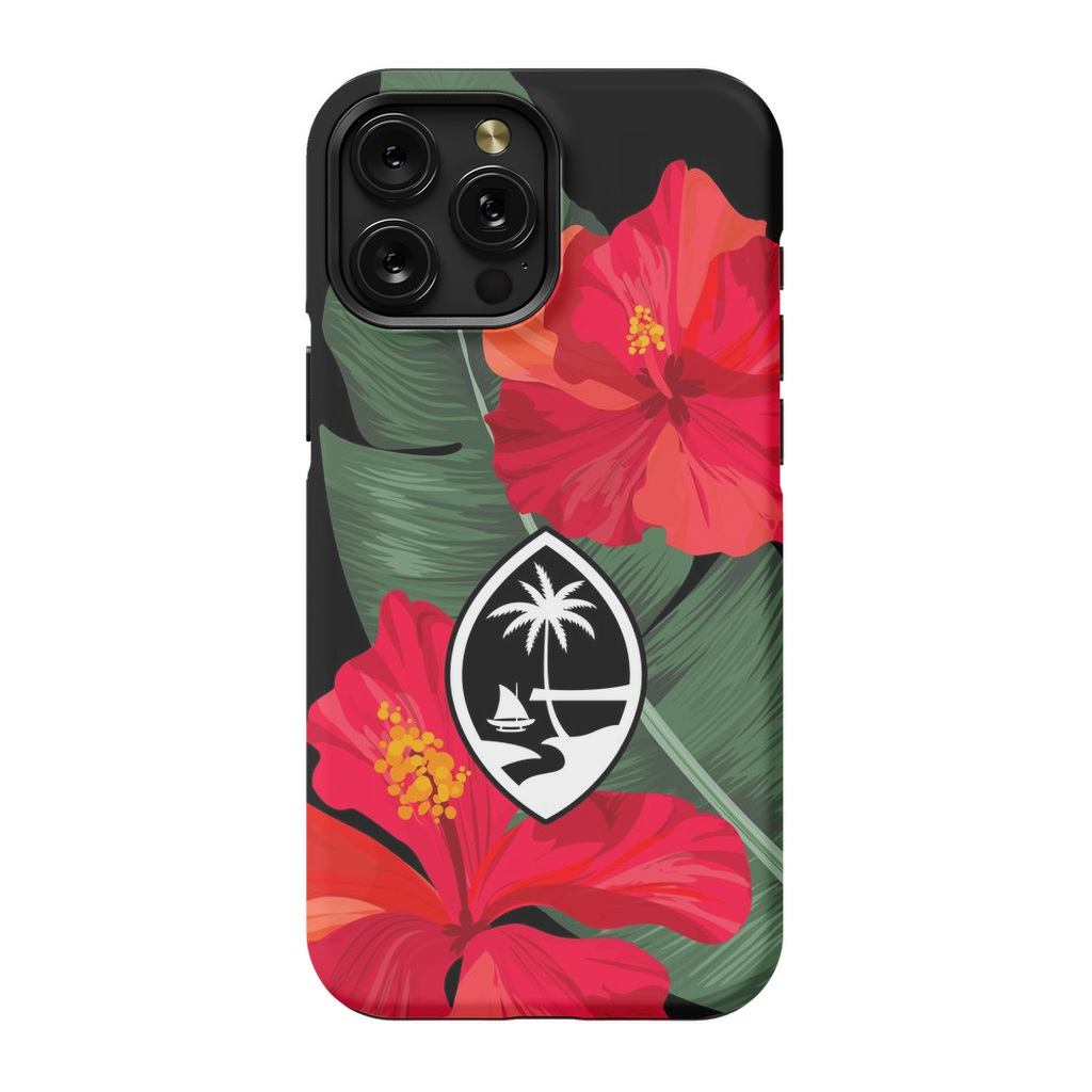 Guam Red Hibiscus Paradise Premium Glossy Tough Phone Case