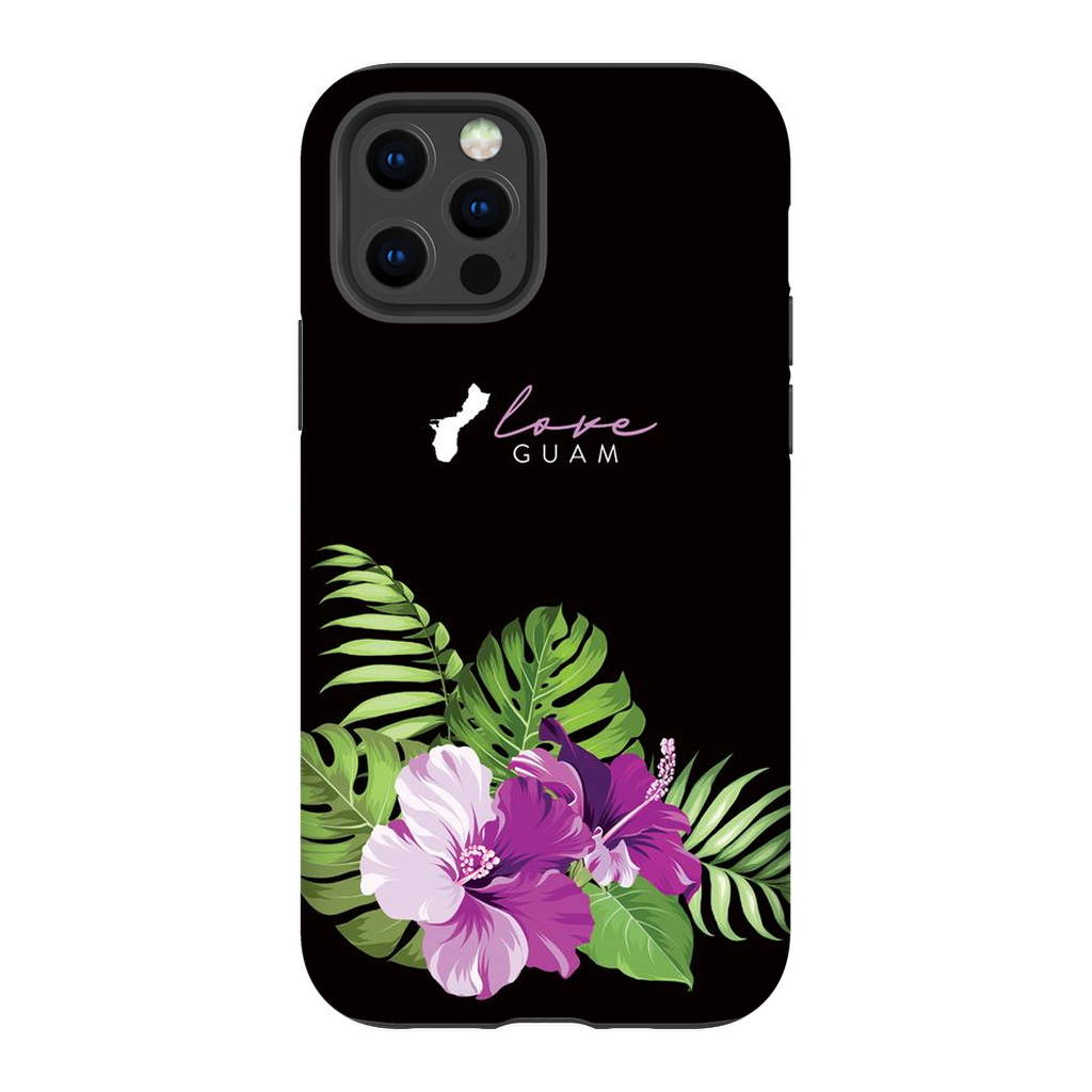 Love Guam Purple Hibiscus Premium Glossy Tough Phone Case