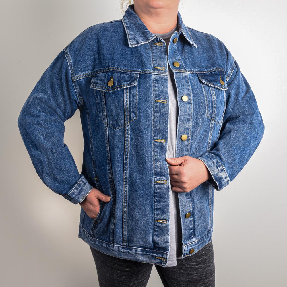 Heart Guam Color Oversized Women's Denim Jacket