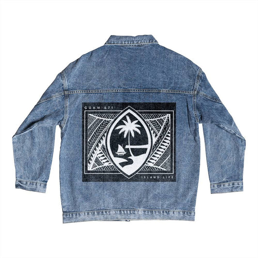 Guahan Tribal Seal Men's Denim Jacket