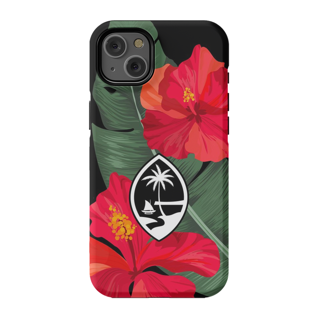 Guam Red Hibiscus Paradise Premium Glossy Tough Phone Case