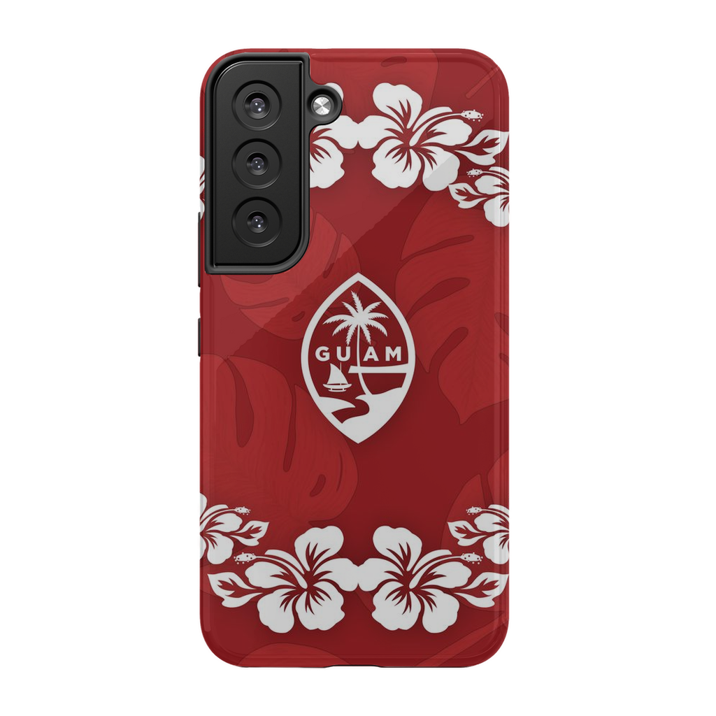 Guam Seal Red Hibiscus Premium Glossy Tough Phone Case